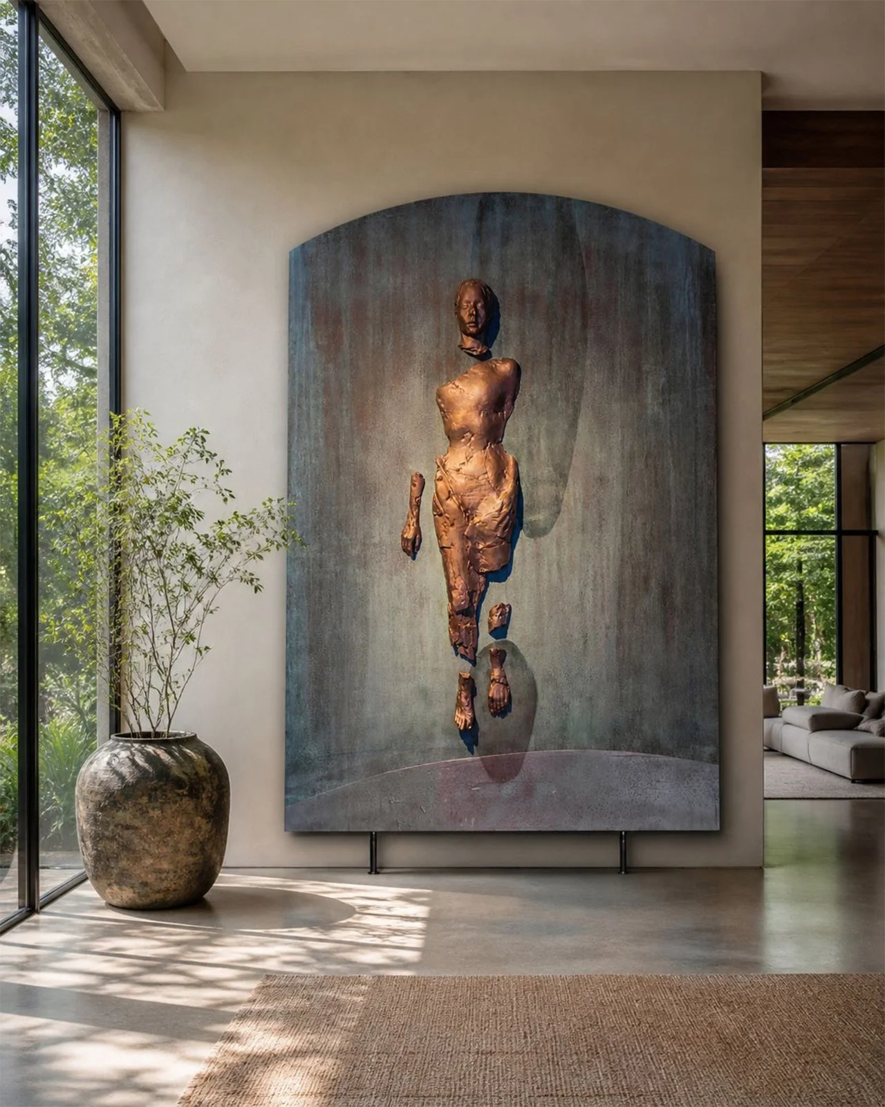 'Pelita Affiorante' .
Mixed media assembled on wood panel
Height - 285cm .
Width - 180cm .
POA
