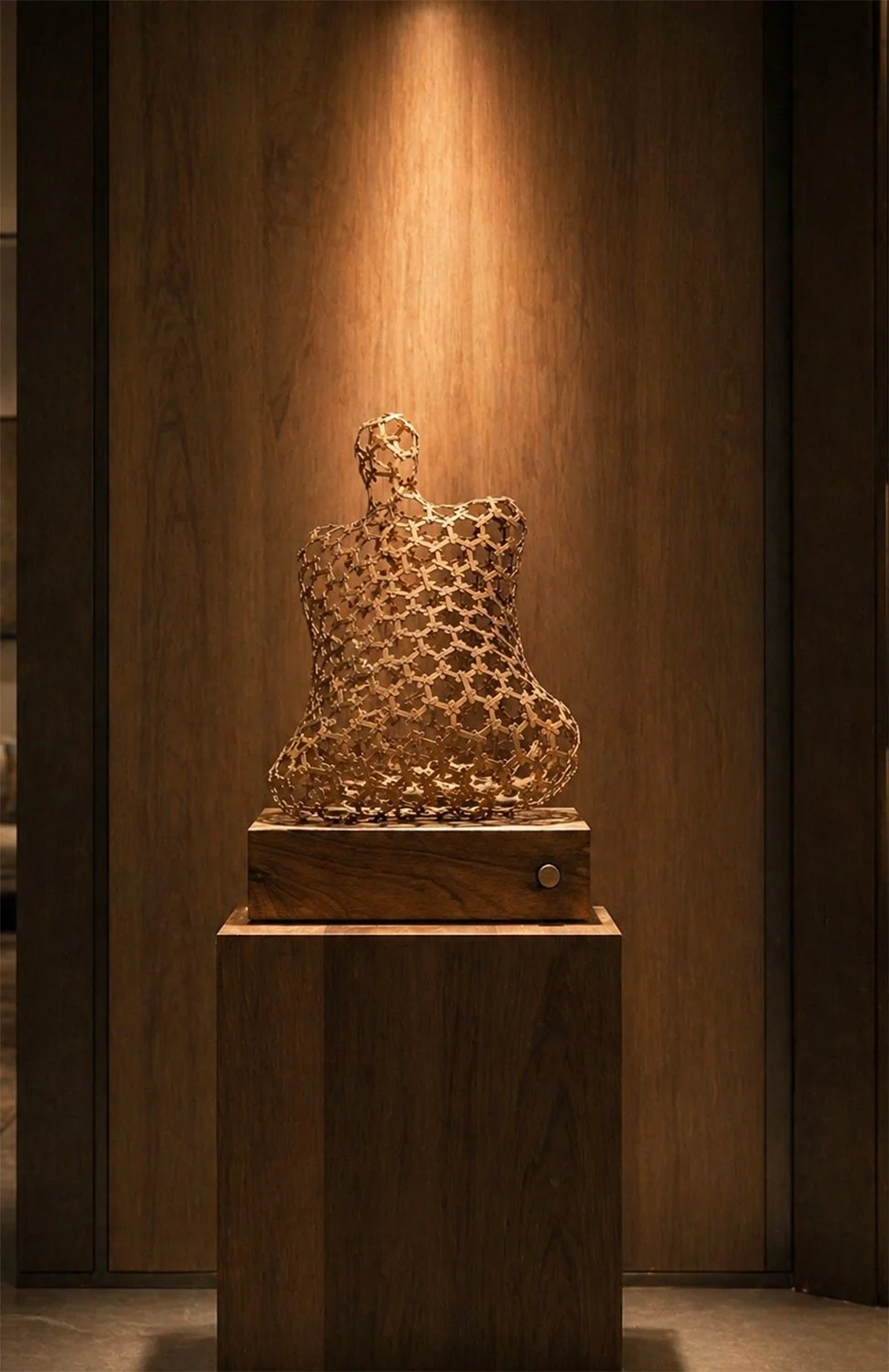 'Non ti Ami ne ti odi' .
Walnut .
Height - 32cm .
Width - 28cm .
Depth - 48cm .
POA