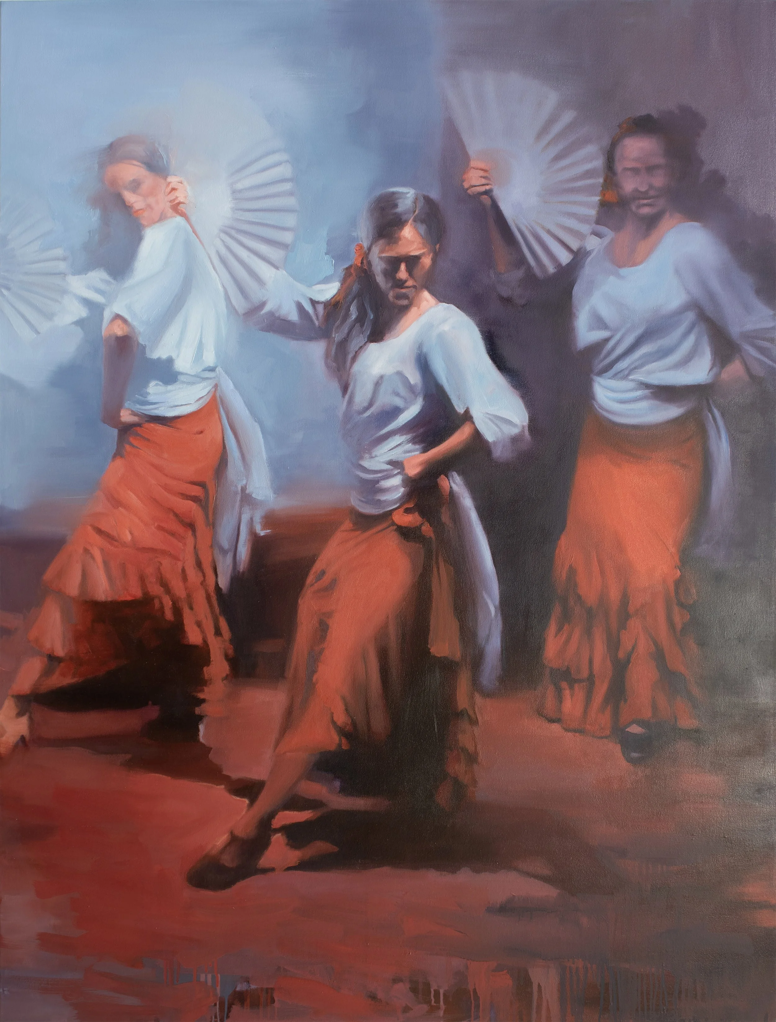 'Las Abanicas' .
Oil on canvas .
Height - 168cm .
Width - 127cm .
POA
