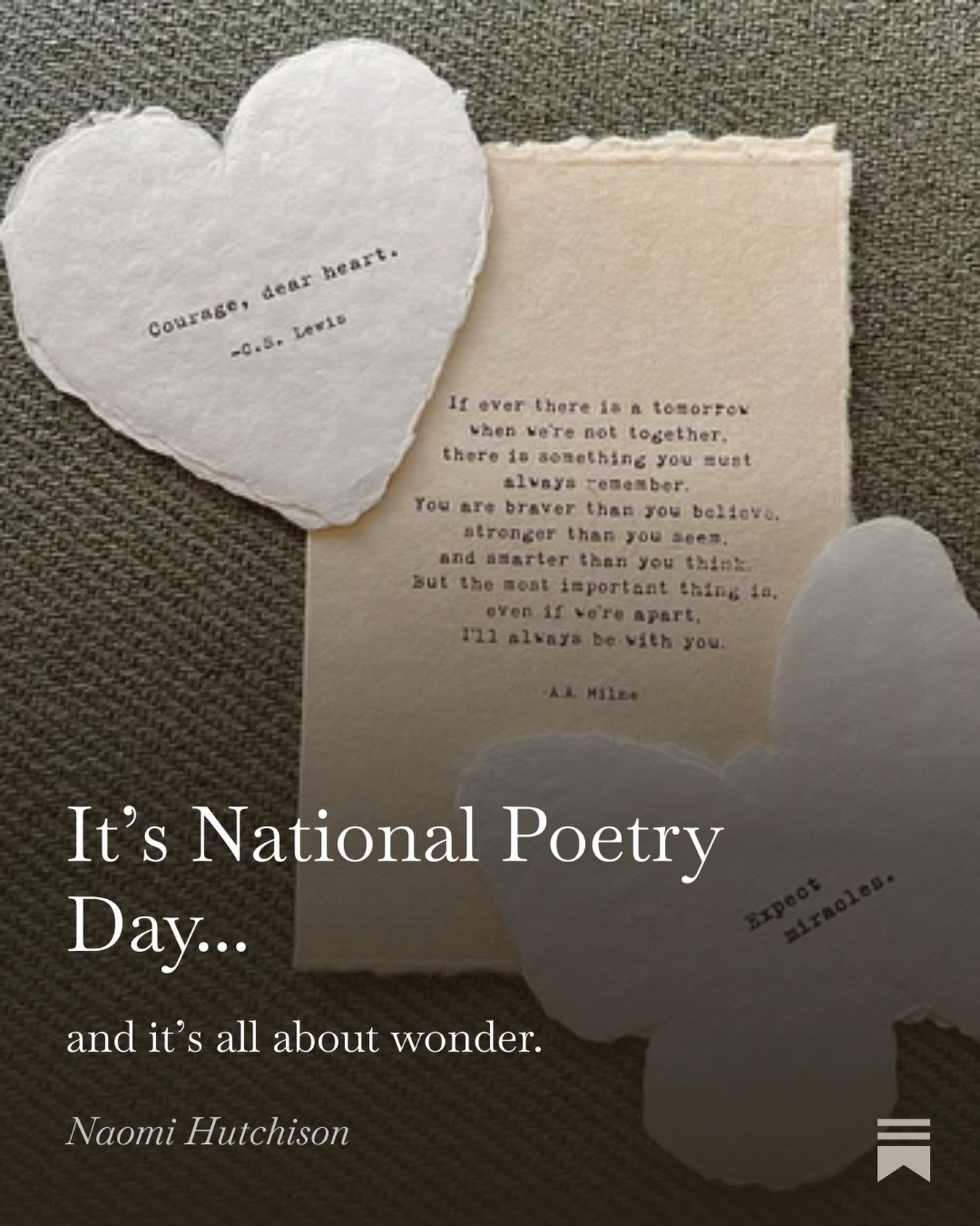 New Substack newsletter out for National Poetry Day. Link in my bio to read this one and/or subscribe to receive it regularly by email🧡