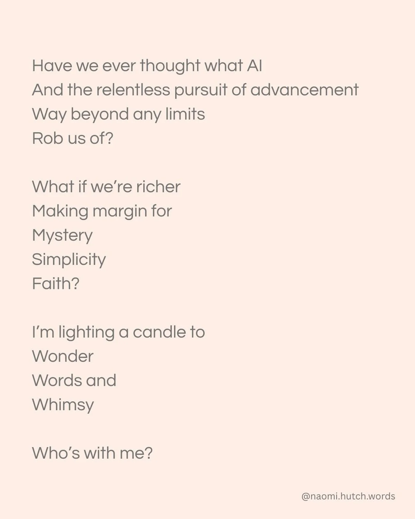 It&rsquo;s NATIONAL POETRY DAY!🎉 This year&rsquo;s theme is &lsquo;Wonder&rsquo; so here&rsquo;s my offering. 

I know many of us feel drawn more and more to the simple things. Maybe slower &amp; simpler is actually the real progress. What if not kn