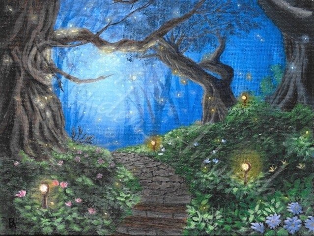 I created this piece as a fantasy woodland and I love the gentle dreamy atmosphere of the scene.