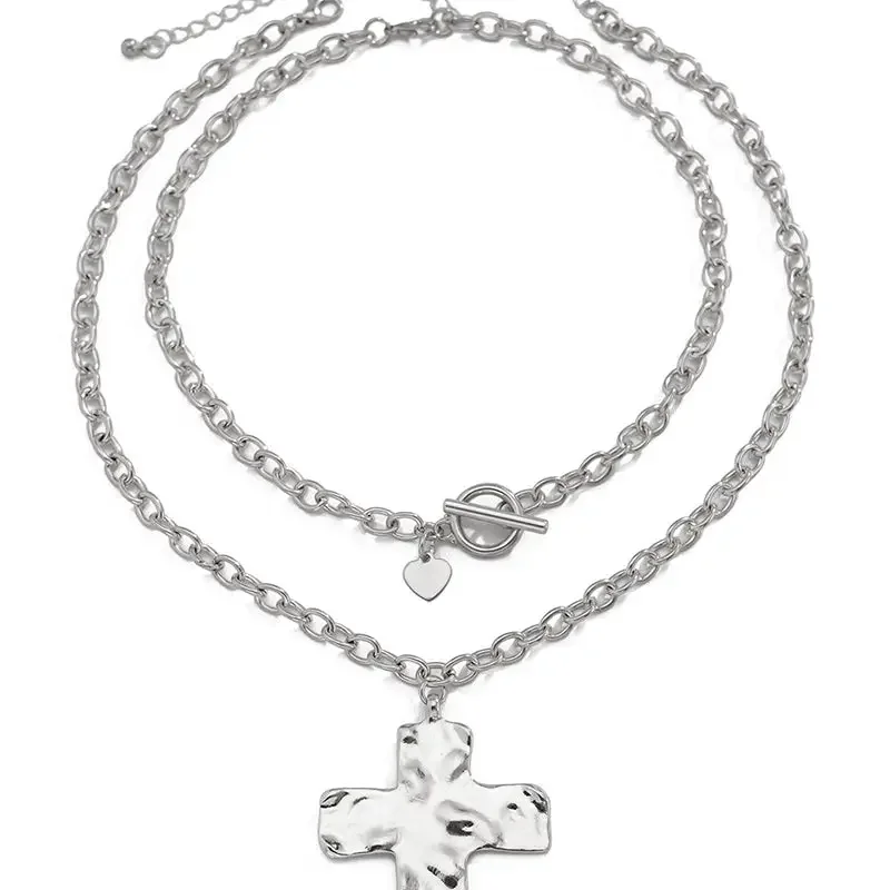 Chunky Chain Necklace with Cross Pendant