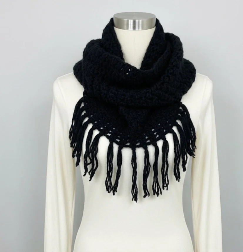 Central City Crochet Collar Scarf Black