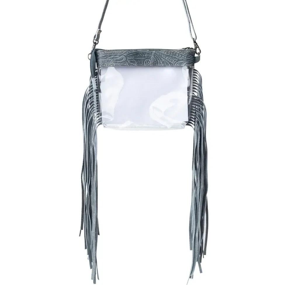 Myra Frontier Trail Clear Fringe Bag in Juniper Mist