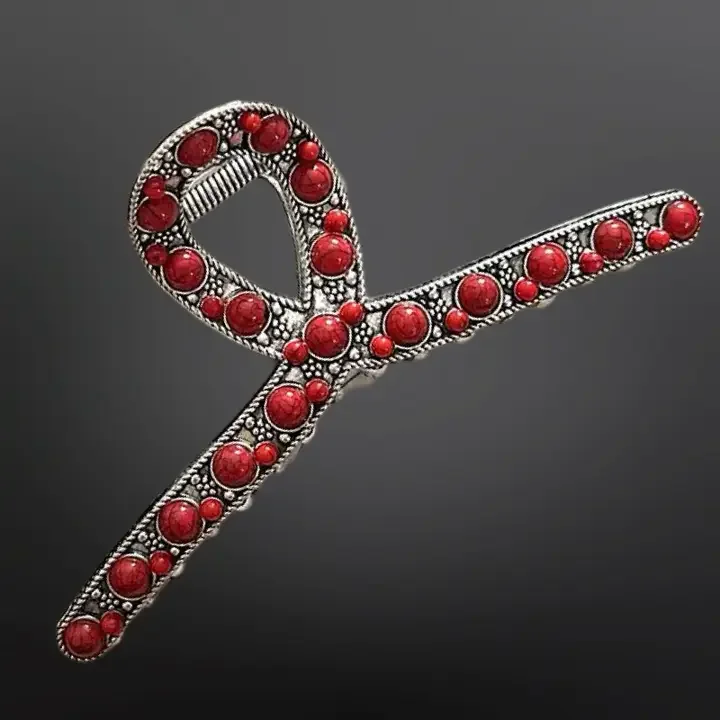 Western Navajo pearl inspired claw clip