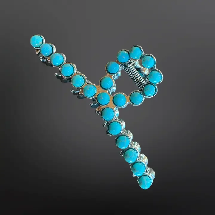 Mini turquoise hair clip