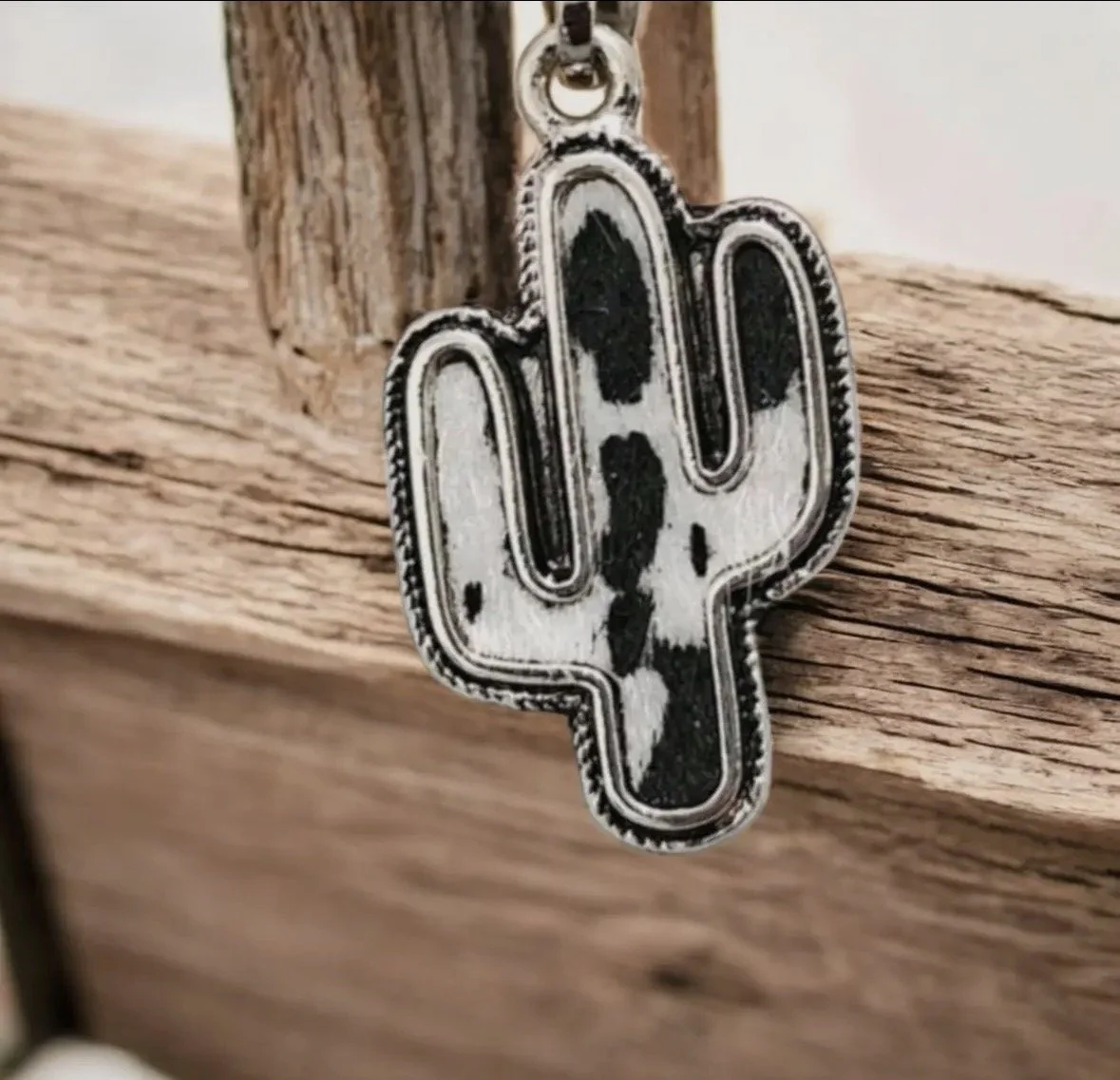 Cow Spotted Cactus Western Fashion Necklace