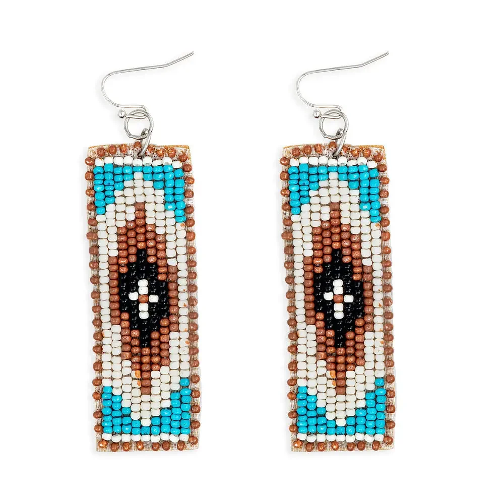 Love Thee Only Beaded Earrings in Ivory & Mocha