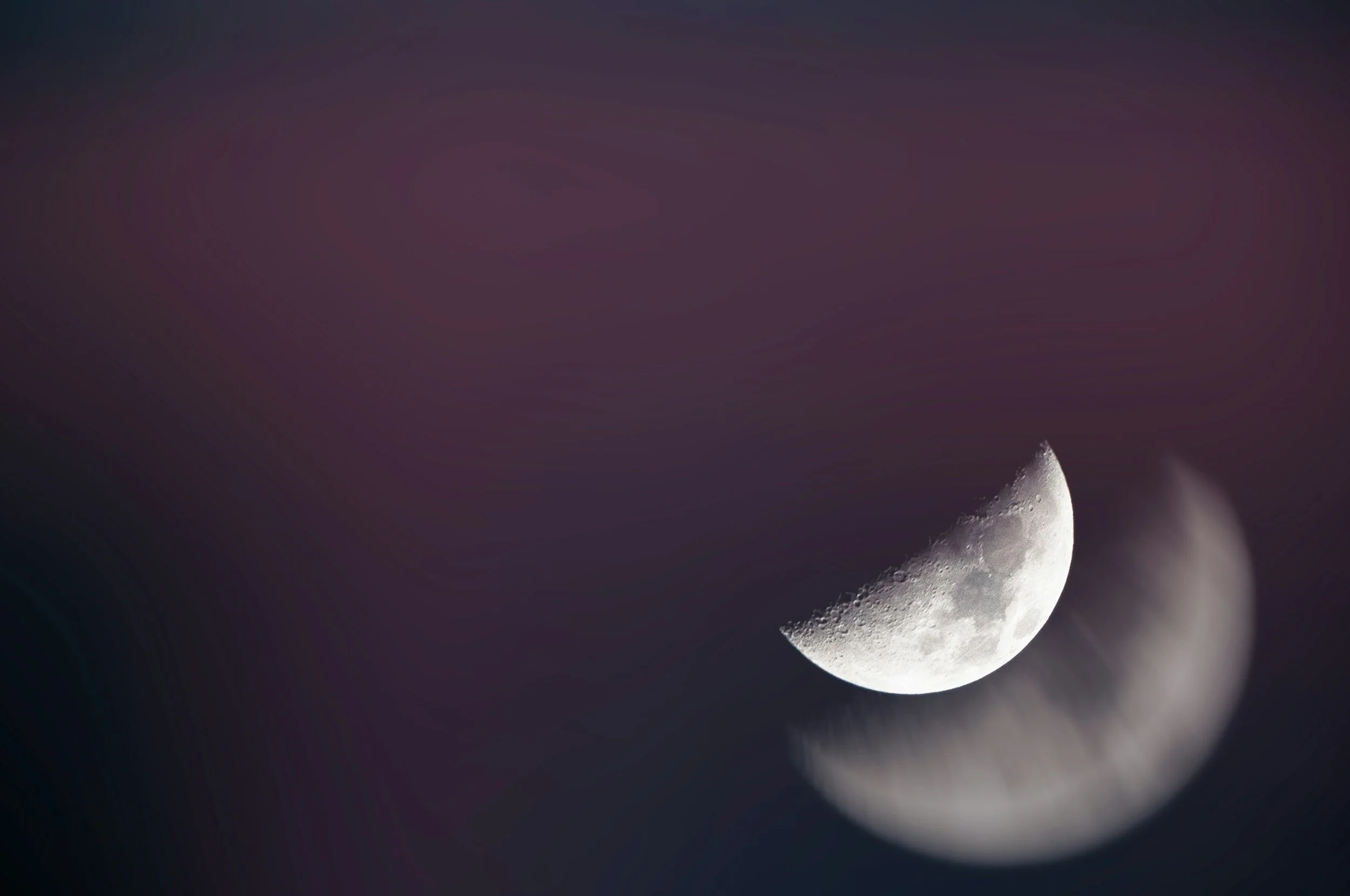 moon in purple sky