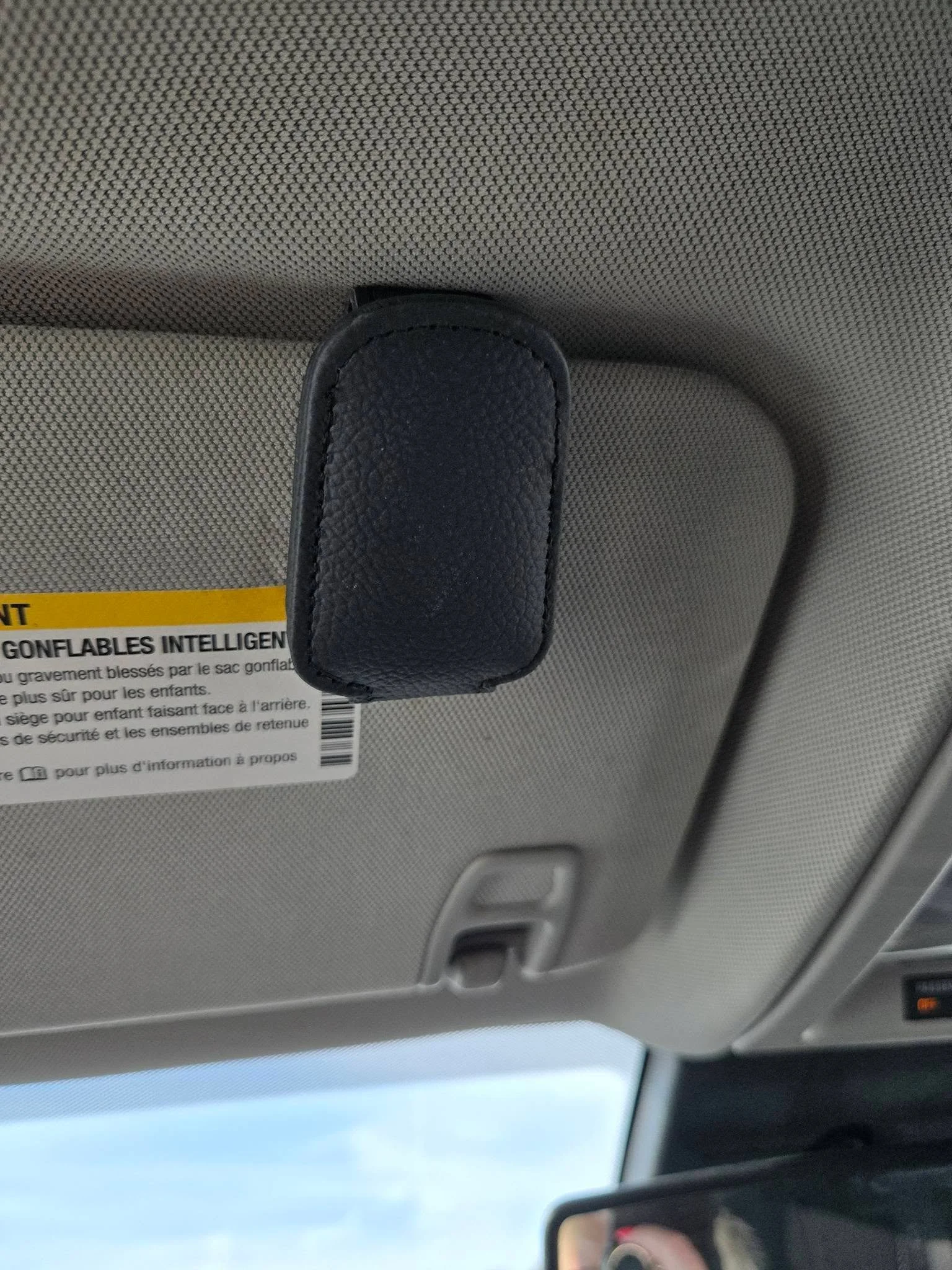 I borrowed my niece&rsquo;s car this weekend to run an errand.

Backed out of the garage, looked up at the visor and saw this fancy little leather button.

I thought, wow&hellip; they are living the high life. Sweet leather garage door opener?!

I pr