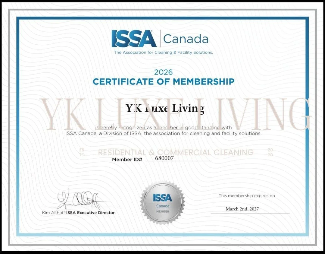 We are proud to share that YK Luxe Living Cleaning Services is now an official member of ISSA &ndash; the Worldwide Cleaning Industry Association.

ISSA supports professional cleaning companies through industry education, best practices, and standard