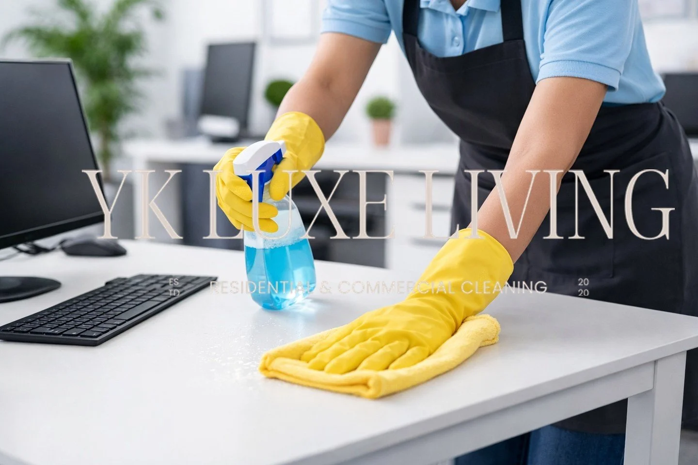 Commercial Office Cleaning | Kitchener-Waterloo

Professional desk and surface cleaning completed by YK Luxe Living Inc.

We help businesses maintain clean, sanitized, and professional workspaces.

✔ Desk &amp; workstation cleaning
✔ Surface sanitizi