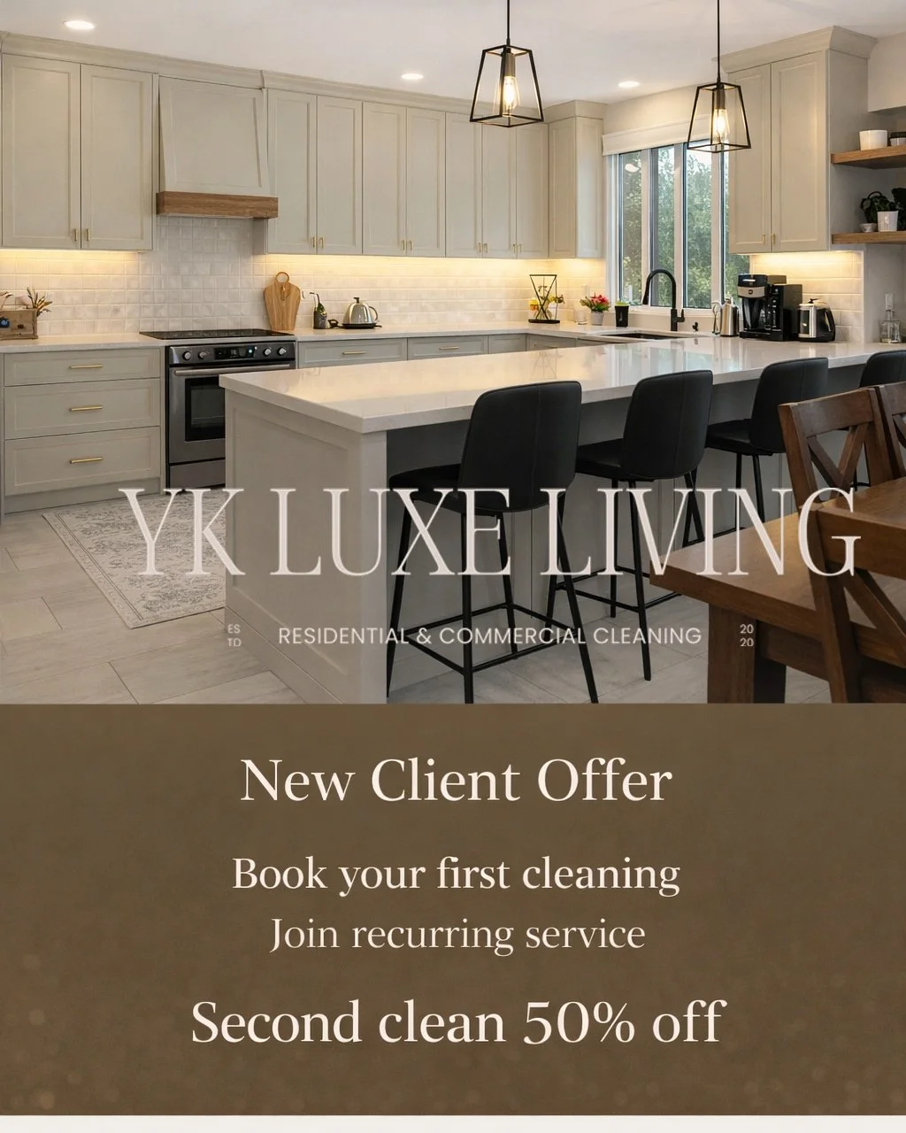 Recurring Cleaning Offer , Kitchener-Waterloo

If you&rsquo;ve been thinking about starting regular cleaning services, this is the perfect time to begin.

At YK Luxe Living Inc., we&rsquo;re offering a limited-time promotion for new clients:

✨ Book 