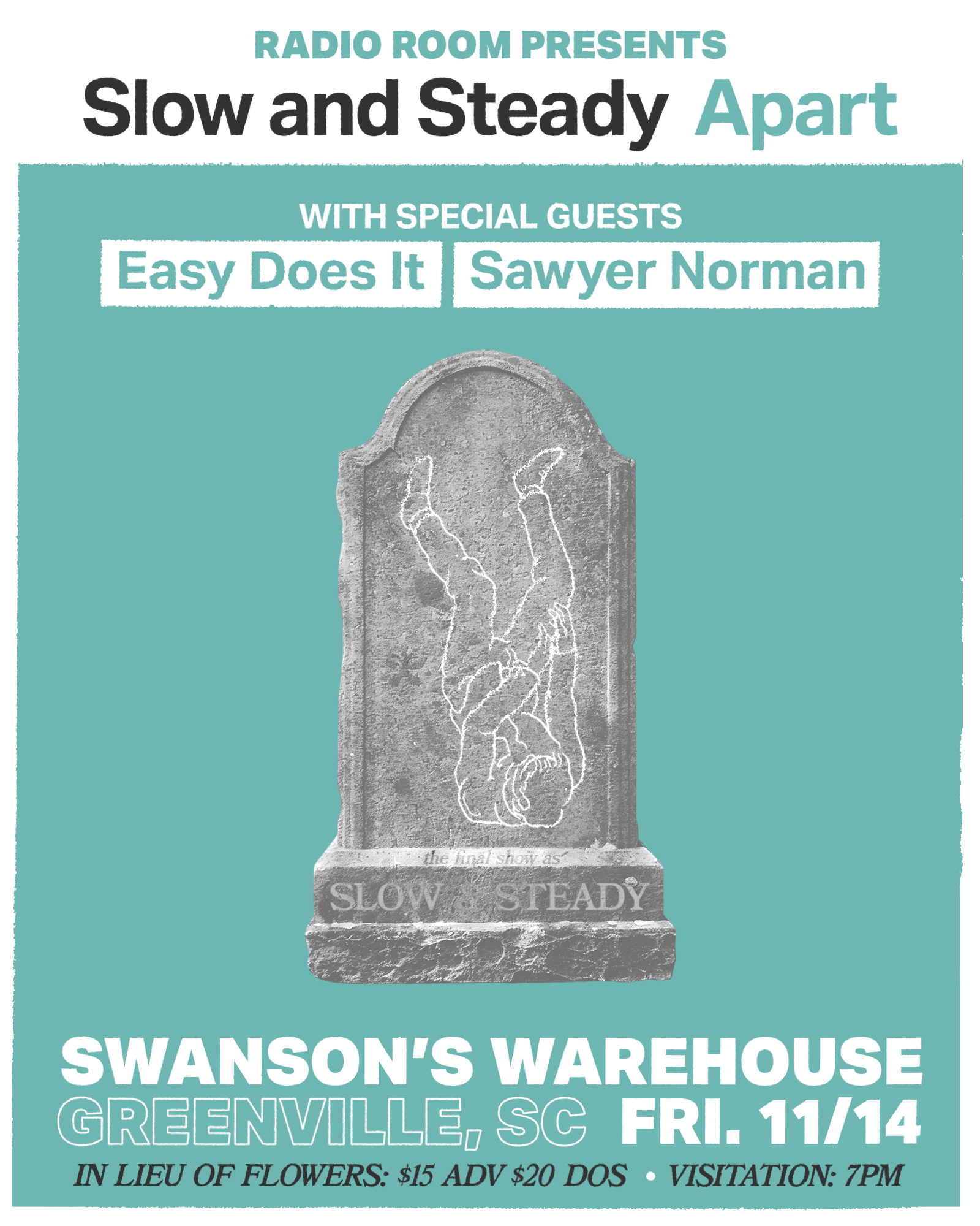 Radio Room Presents : Slow & Steady, Apart, Easy Does It and Sawyer Norman