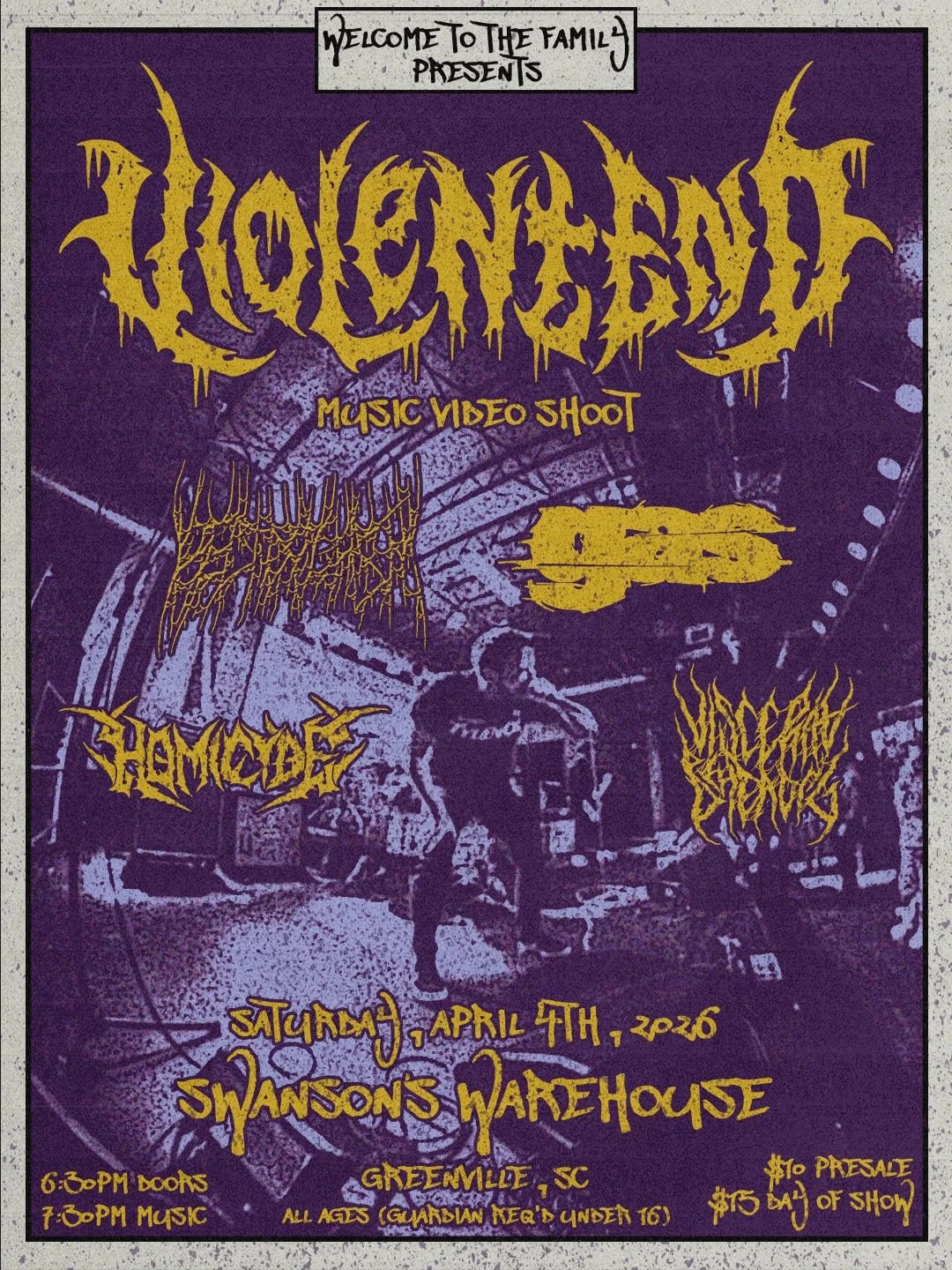 WTTF Presents : Violent End with Rectoplasm, Gas, Homicyde, &amp; Visceral Beheading