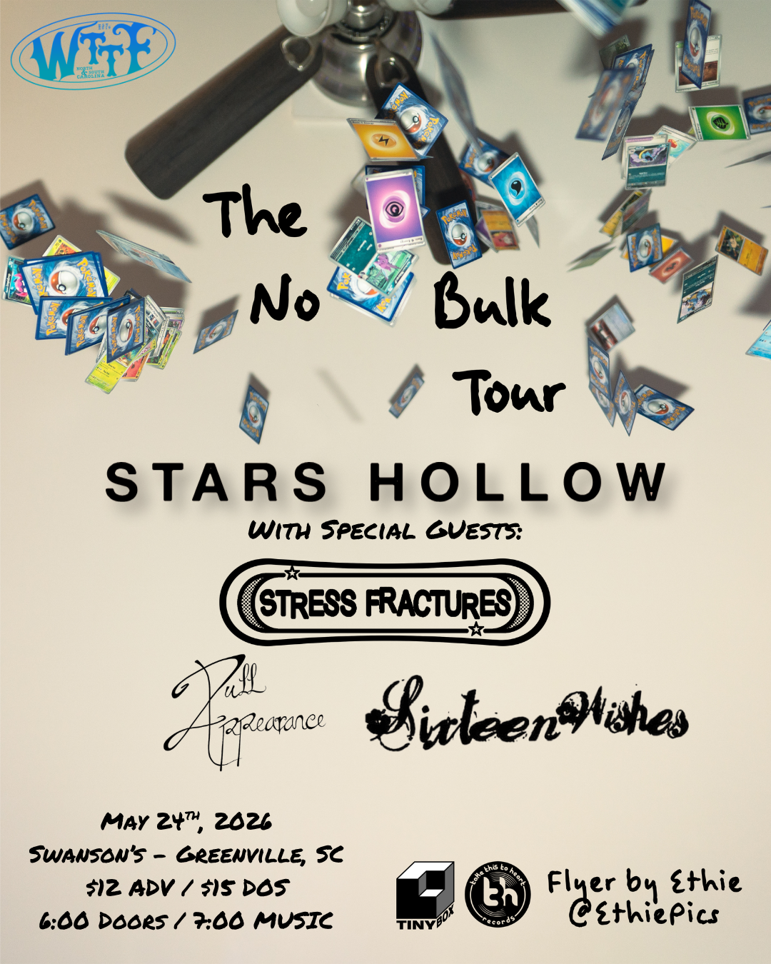 WTTF Presents : Stars Hollow W/ Stress Fractures, Dull Appearance &amp; Sixteen Wishes