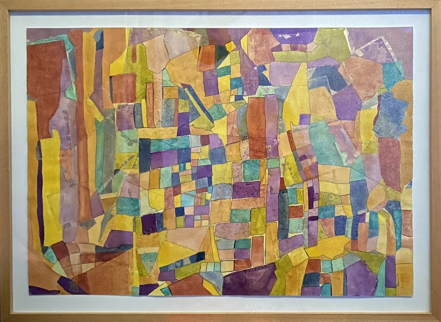 The Golden Cover Up - 33.25" x 24" - Acrylic and gold pen on layered paper on paper - framed 2024