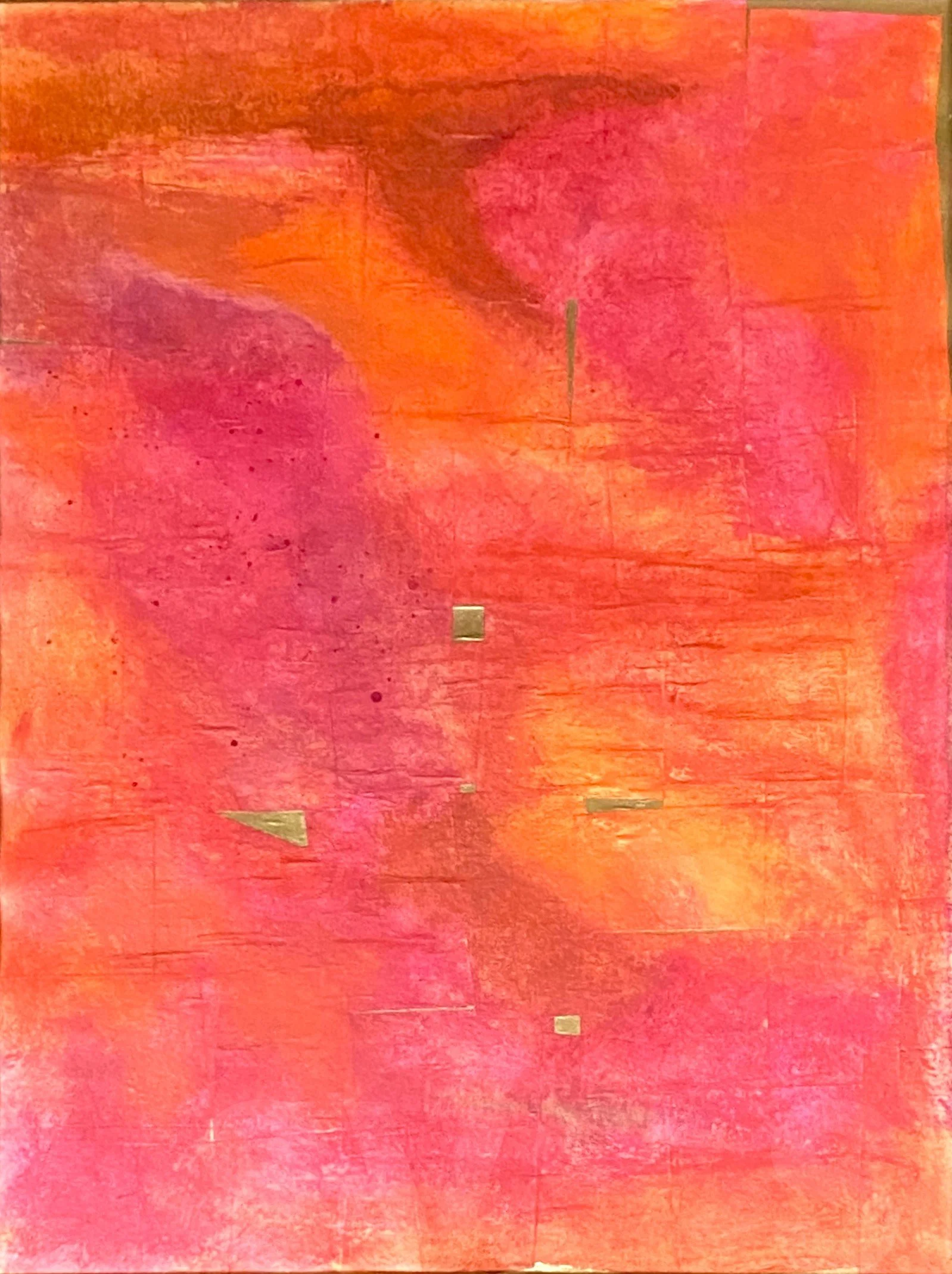 Golden Mirage - 18" x 24" - Acrylic on layered paper on paper board - wood frame 2026