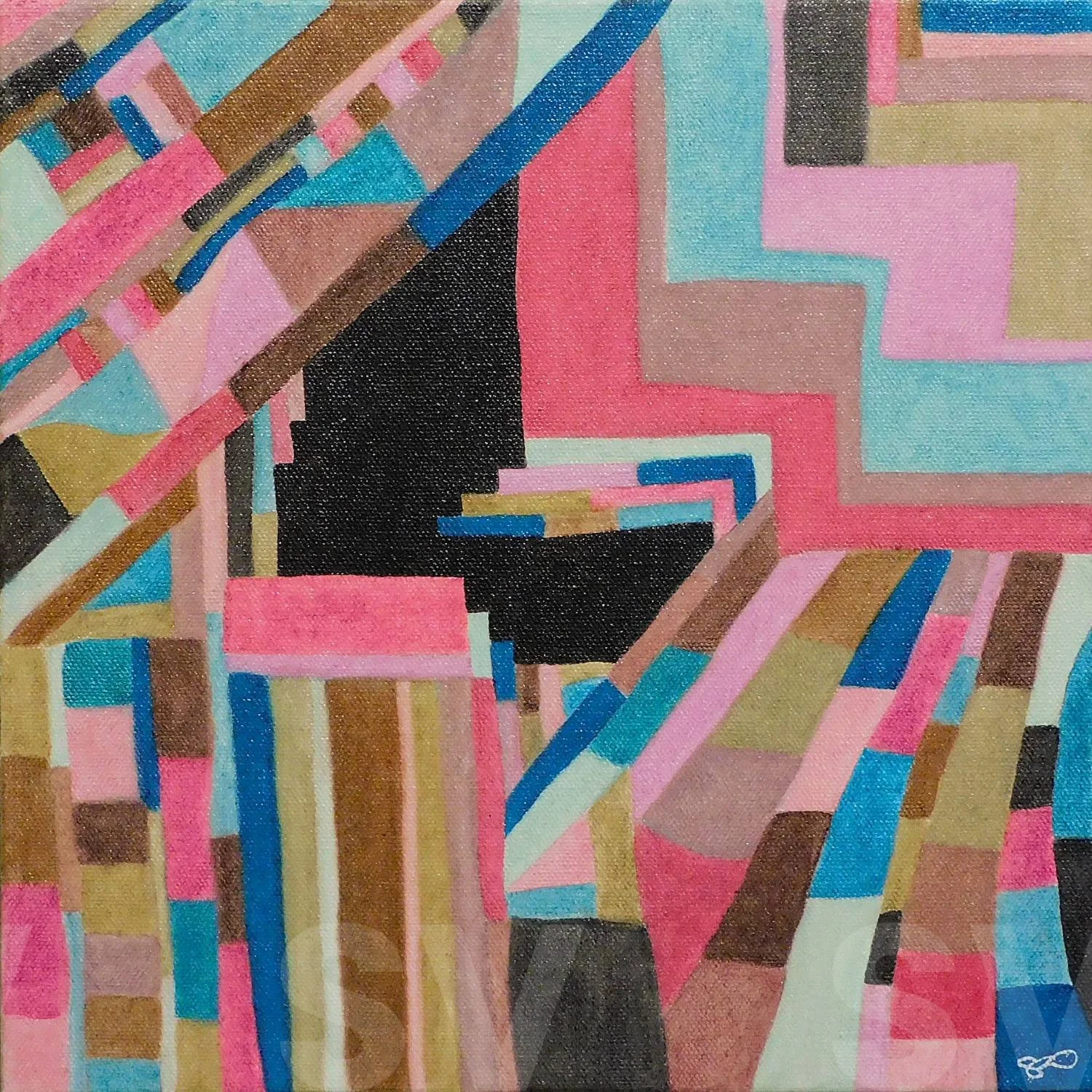 Lentulov - 12" x 12" x 1.5" - Oil Pastel on canvas - (unframed gallery wrapped) 2025