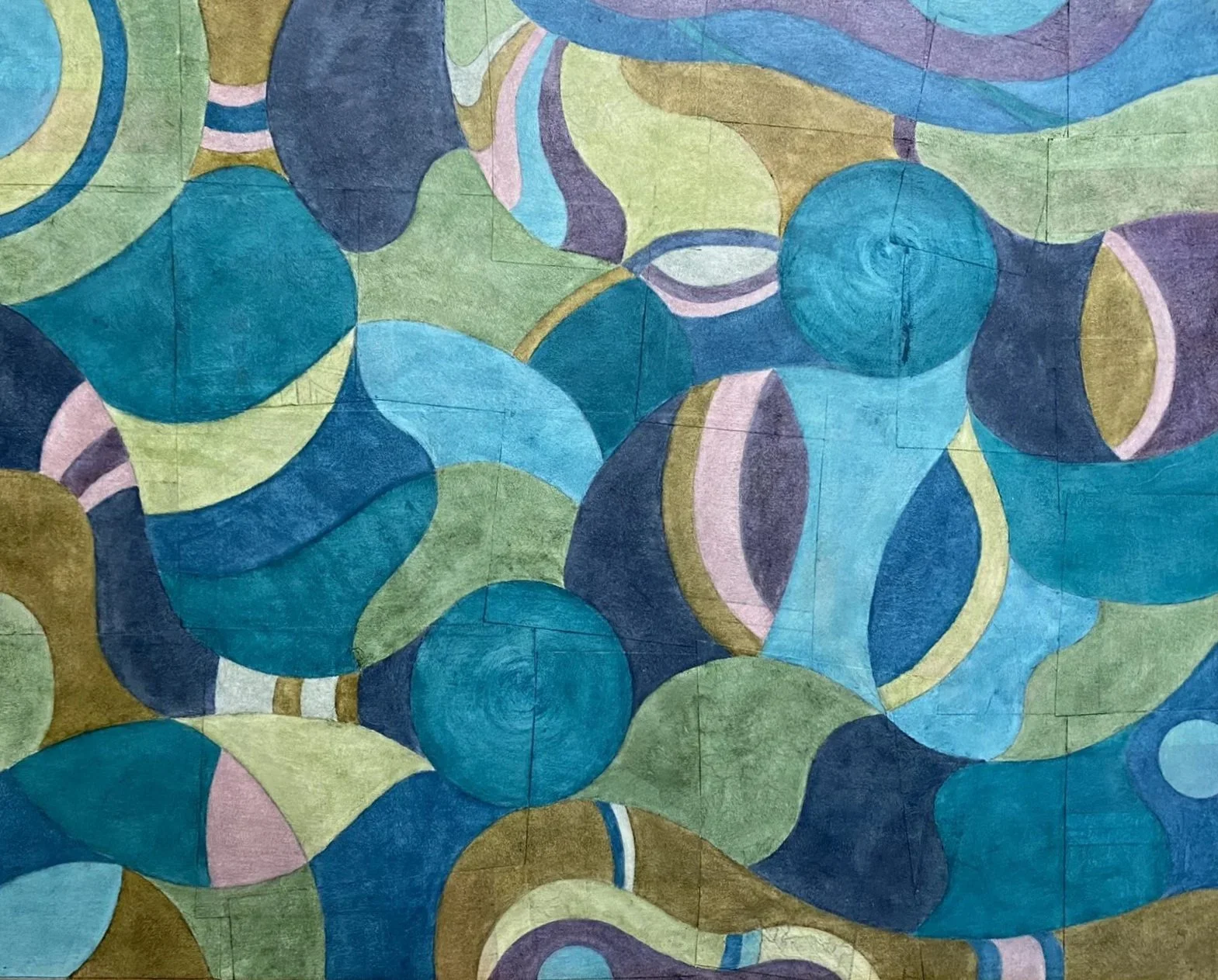 Blue Lyrics - 20" x 16" - Oil pastel on topographic map paper on board 2024- $740 framed