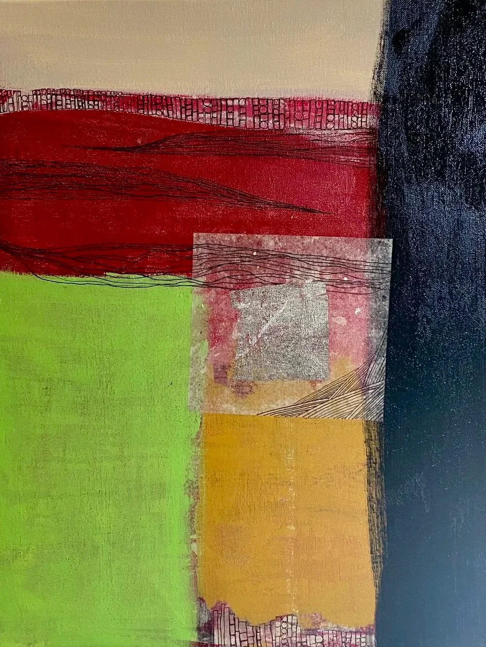 The Masculine Familiar - 16" x 20" - Acrylic & mixed media on canvas (unframed) 2025- $640