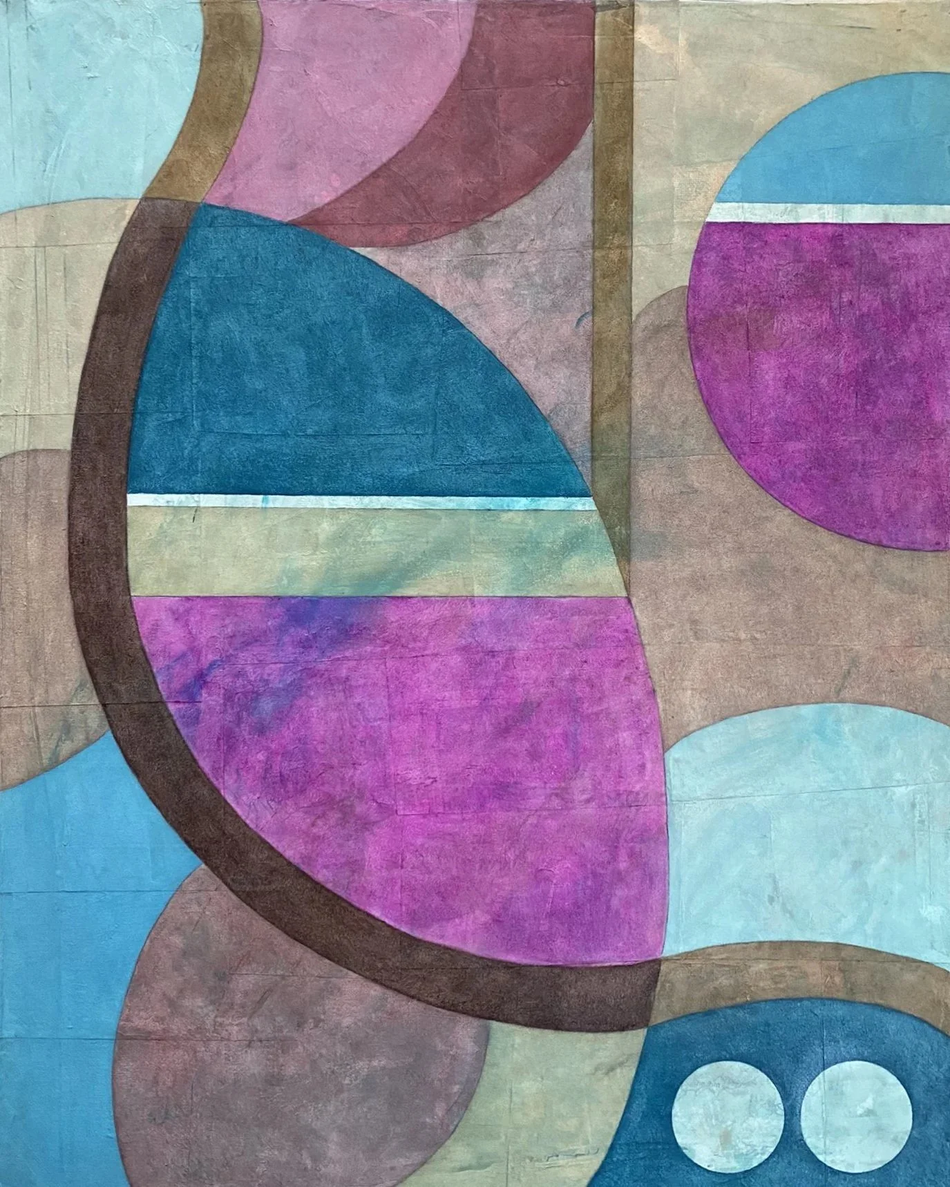 On Hold 2 - 16" x 20" - Oil pastel on topographic paper maps on canvas 2025- $740 framed