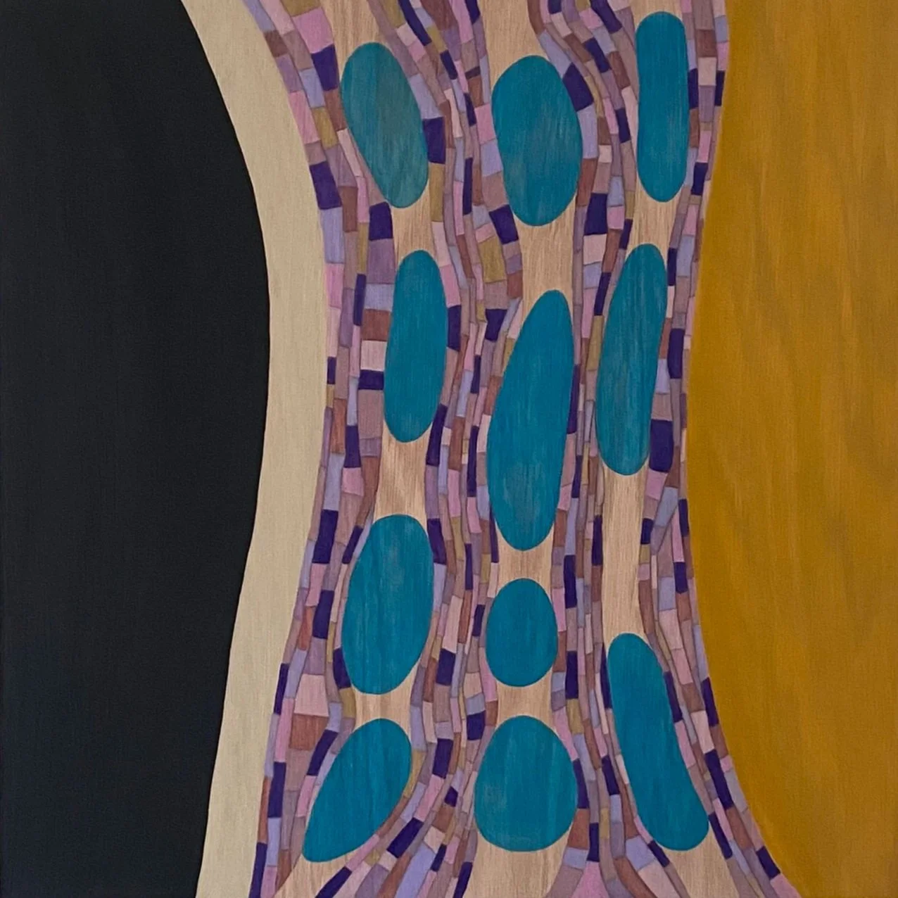 Wanderlust (Vertical)- 24" x 24" - Acrylic & oil pastel on wood (unframed) 2025