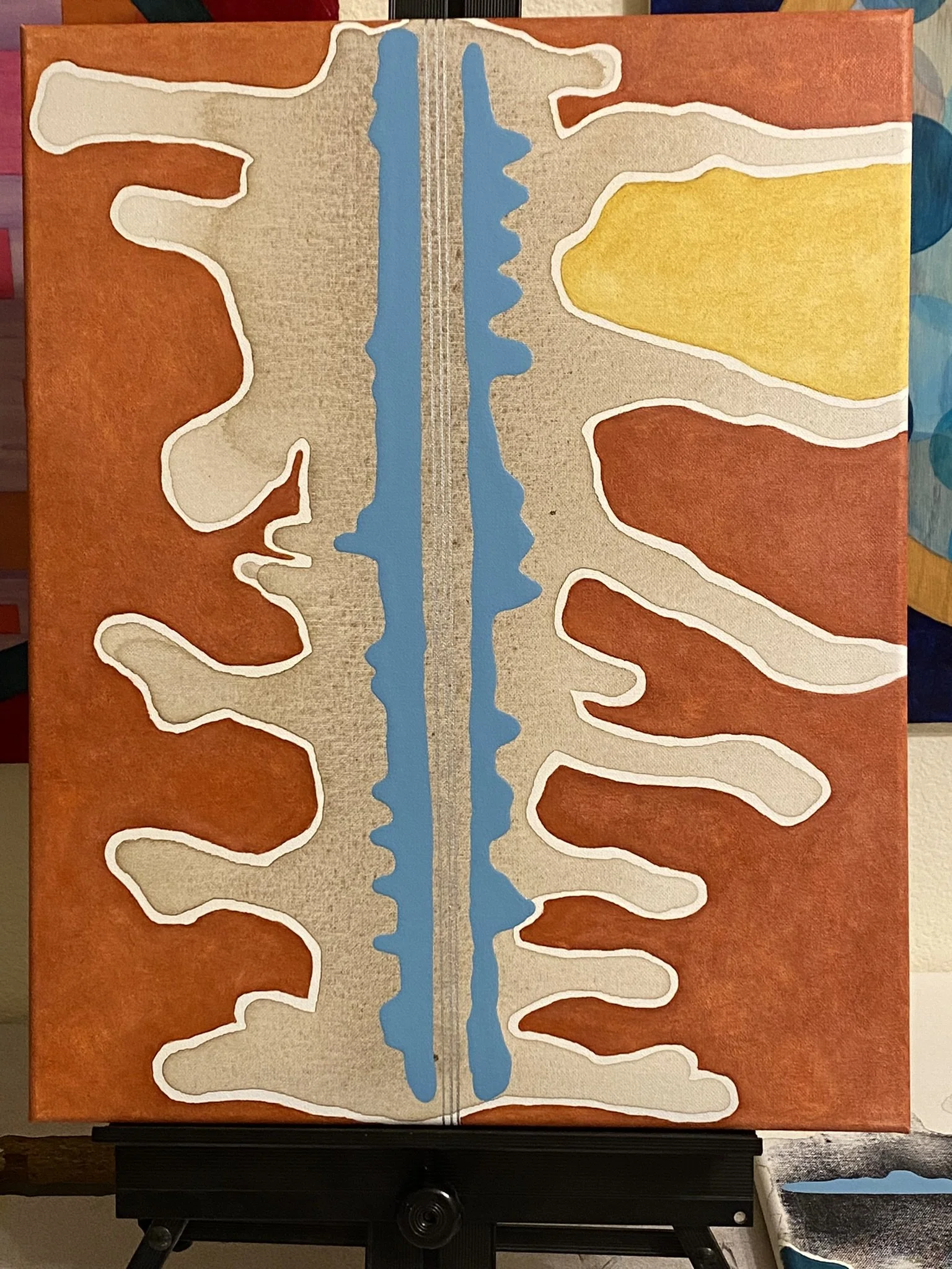 Beauty Despite Division - 16" x 20" - Acrylic & oil pastel on canvas (unframed) 2025