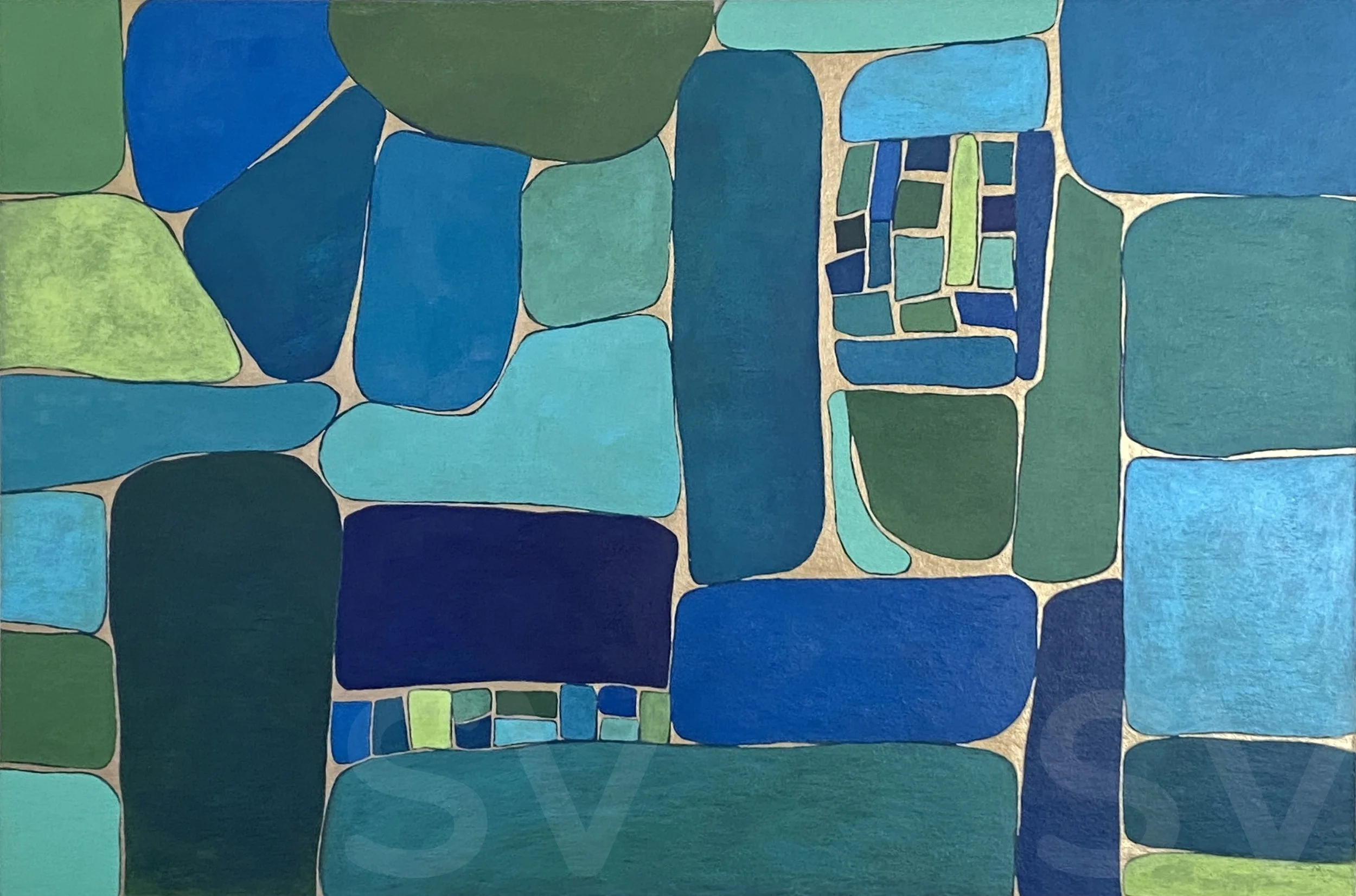 The Takeover - 30" x 20" - Acrylic & China marker on paper mat 2026