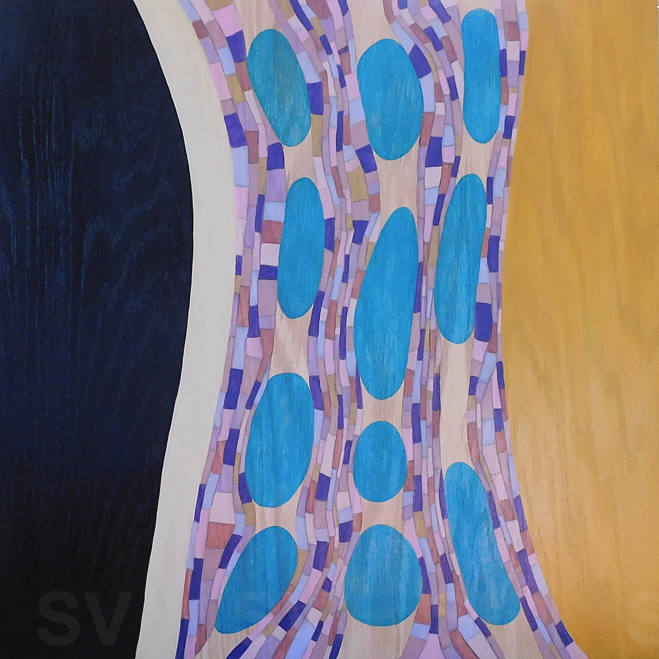 Wanderlust (Vertical)- 24" x 24" - Acrylic & oil pastel on wood (unframed) 2025