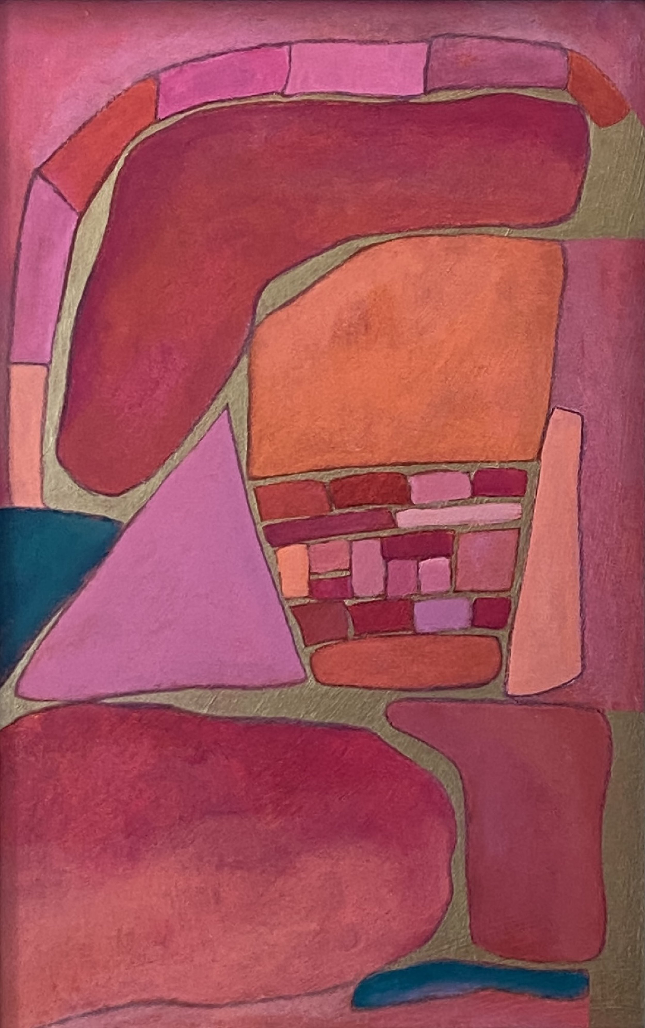 Fire Pit - 12" x 18" - Acrylic & China Marker on paper board - dark grey wood frame 2026