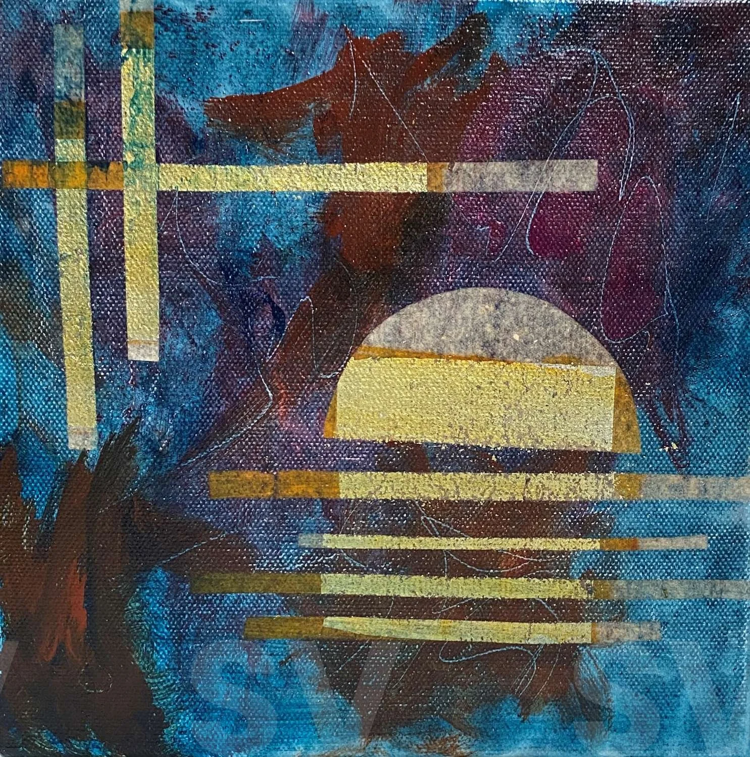 Blue Monday 1 - "8 x 8" - Mixed Media on canvas - (unframed gallery wrapped) 2026