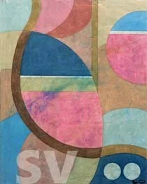 On Hold 2 - 16" x 20" - Oil pastel on topographic paper maps on canvas 2025 framed