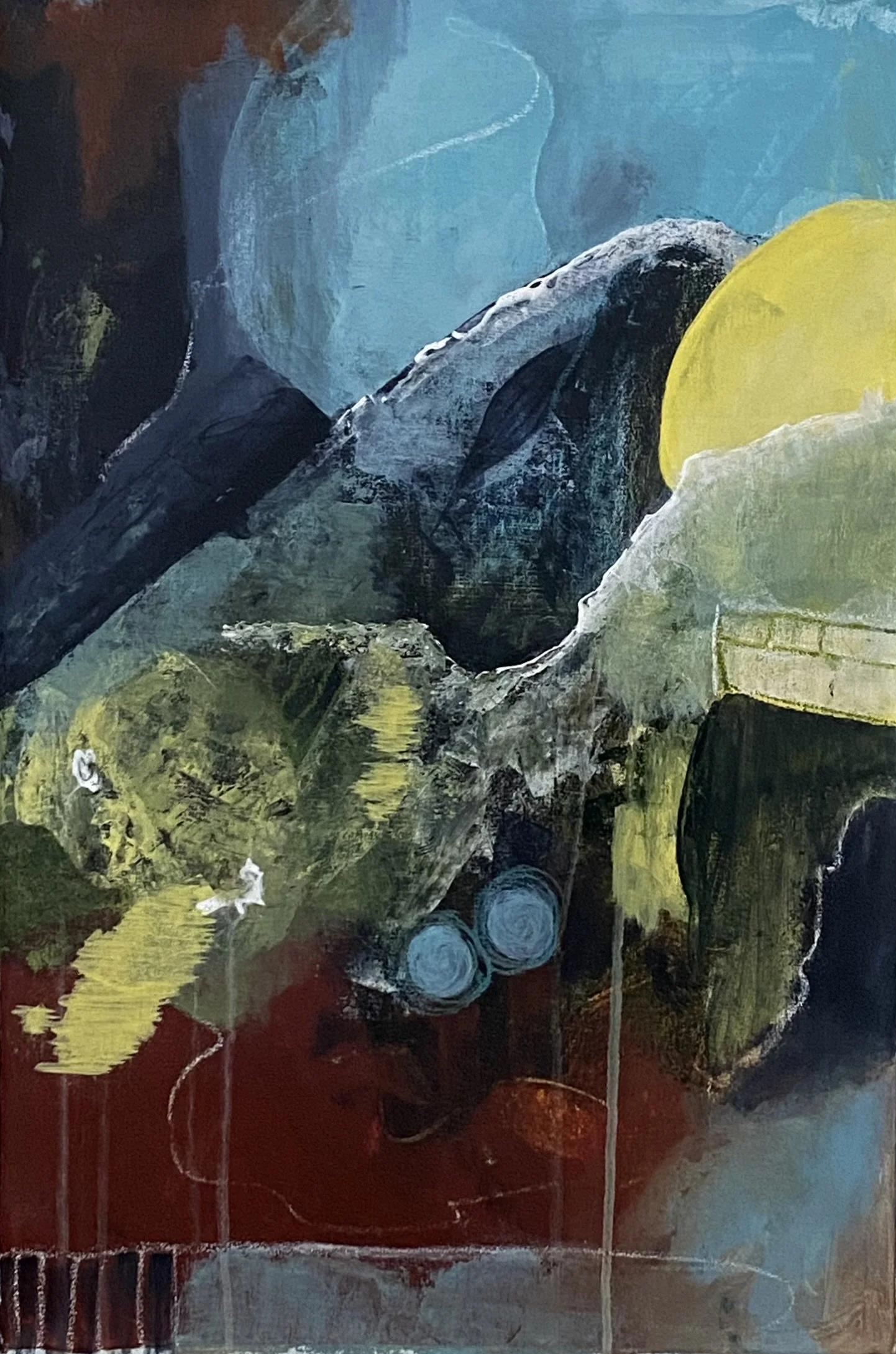 On the Edge - 16" x 24" - Acrylic on recycled canvas (unframed, unstretched)