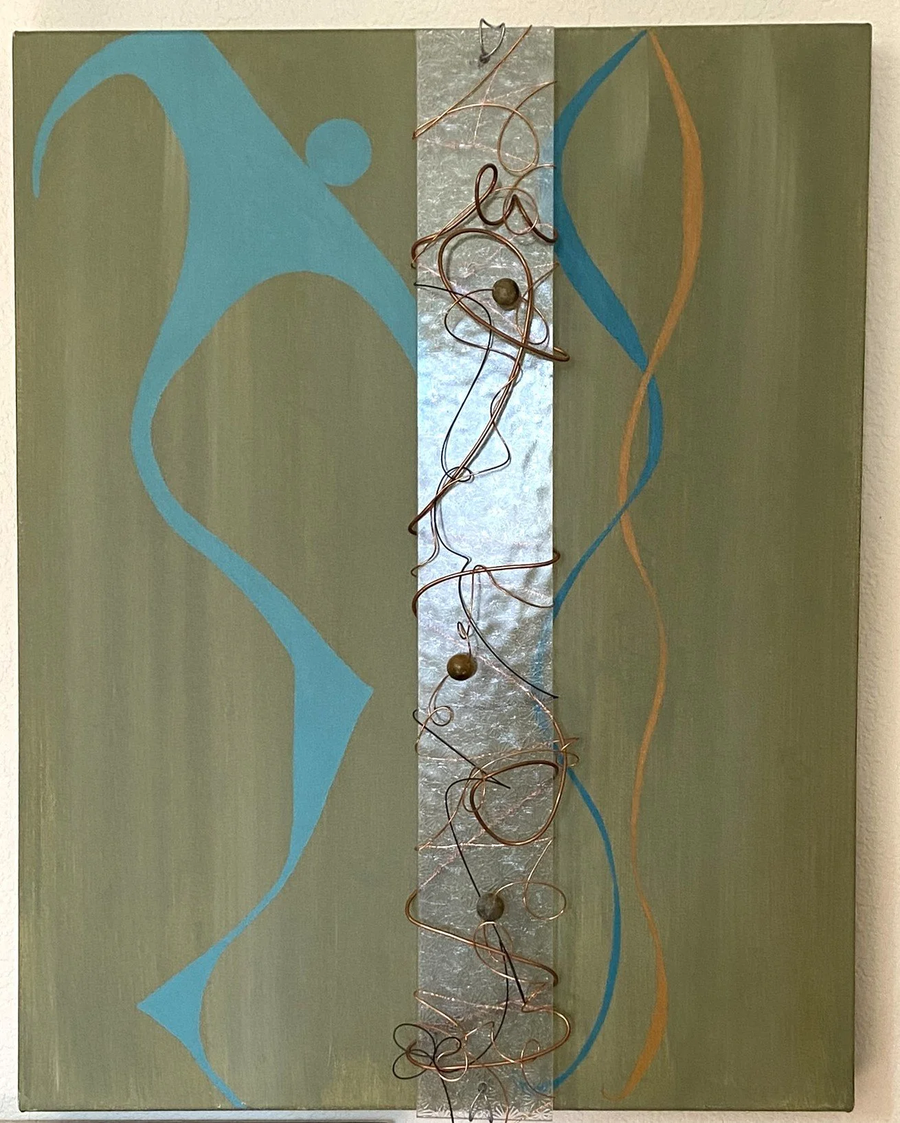 Soul People - 22" x 28" - Acrylic, glass, wire on gallery canvas