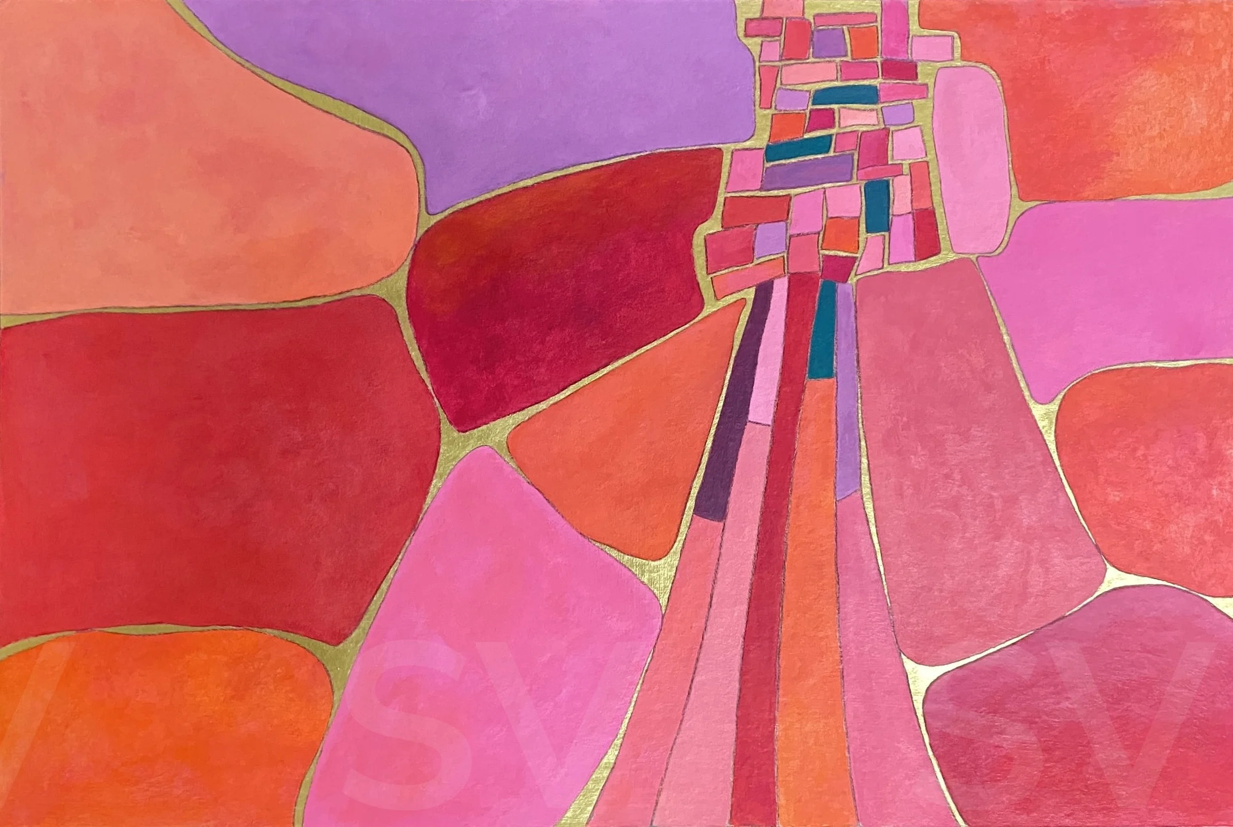 Bell Hooks - 30" x 20" - Acrylic & China marker on paper mat 2026