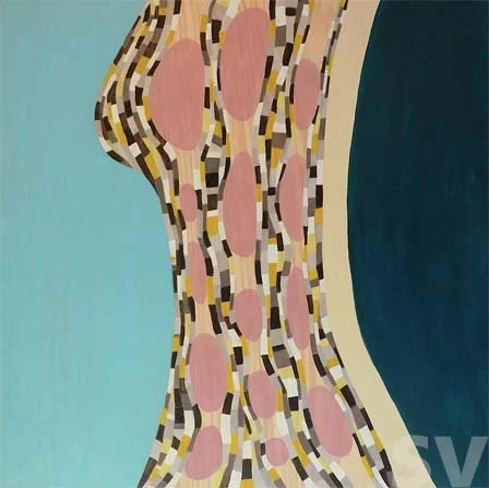 Feminine Form - 24" x 24" - Acrylic & oil pastel on wood  (unframed) 2025