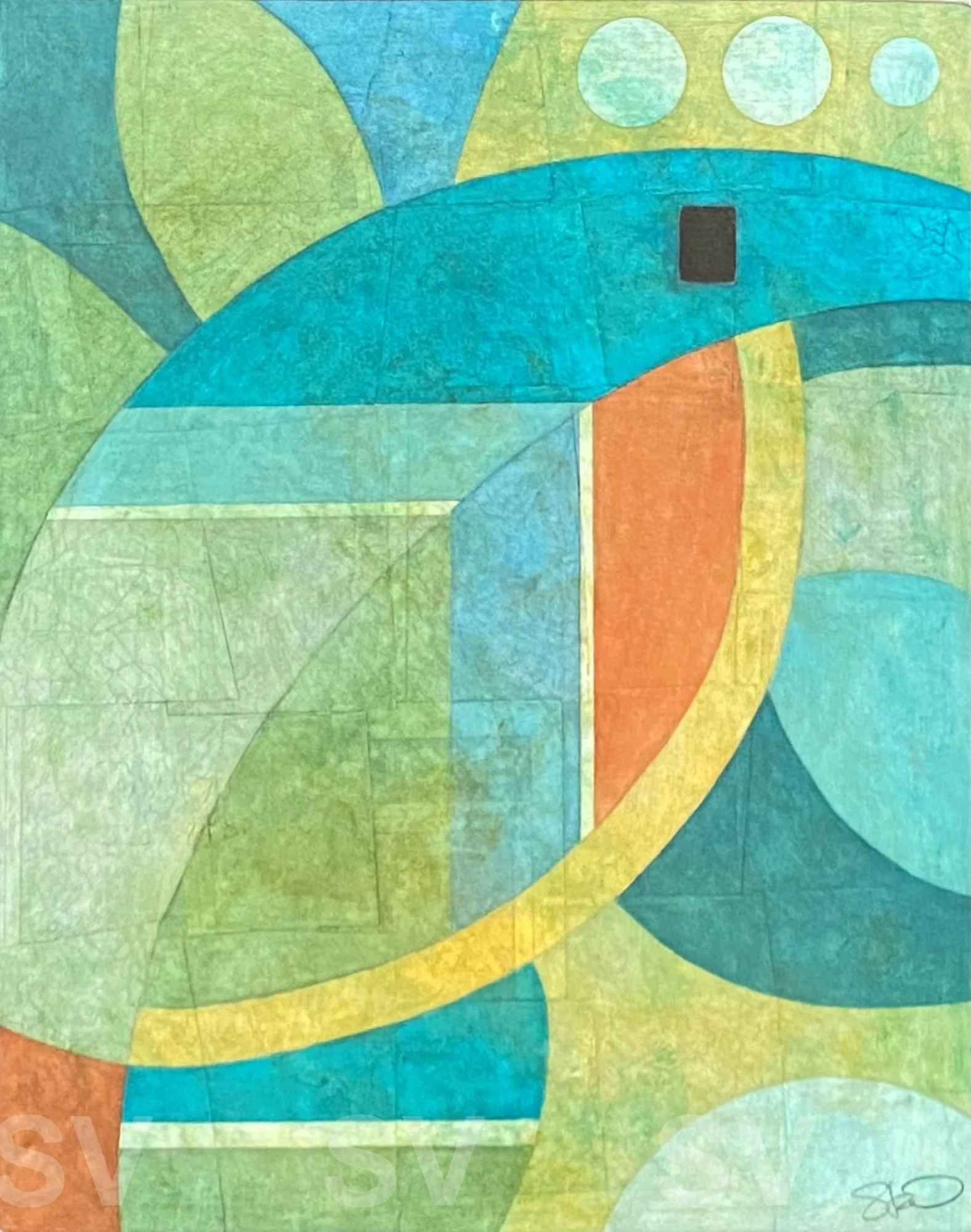 On Hold 1 - 16" x 20" - Oil pastel on topographic paper maps on board 2025 framed