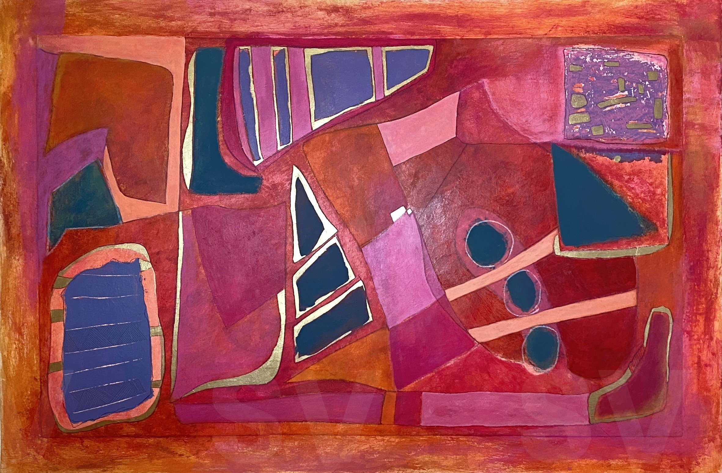 Sunsets & Sailboats - 36" x 24" - Acrylic & China Marker on paper board 2026
