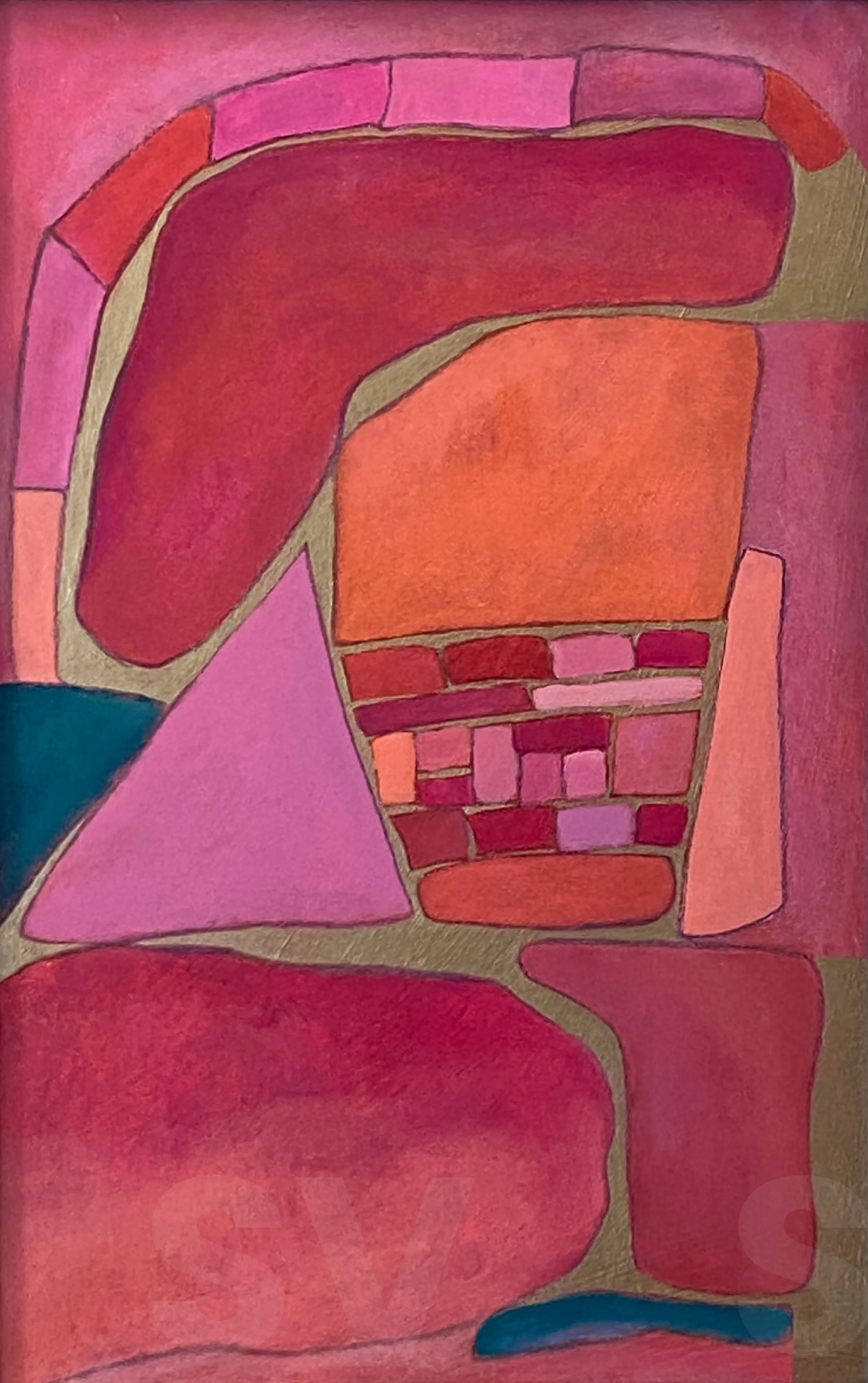 Sheltered - 12" x 18" - Acrylic & China Marker on paper board - dark grey wood frame 2026