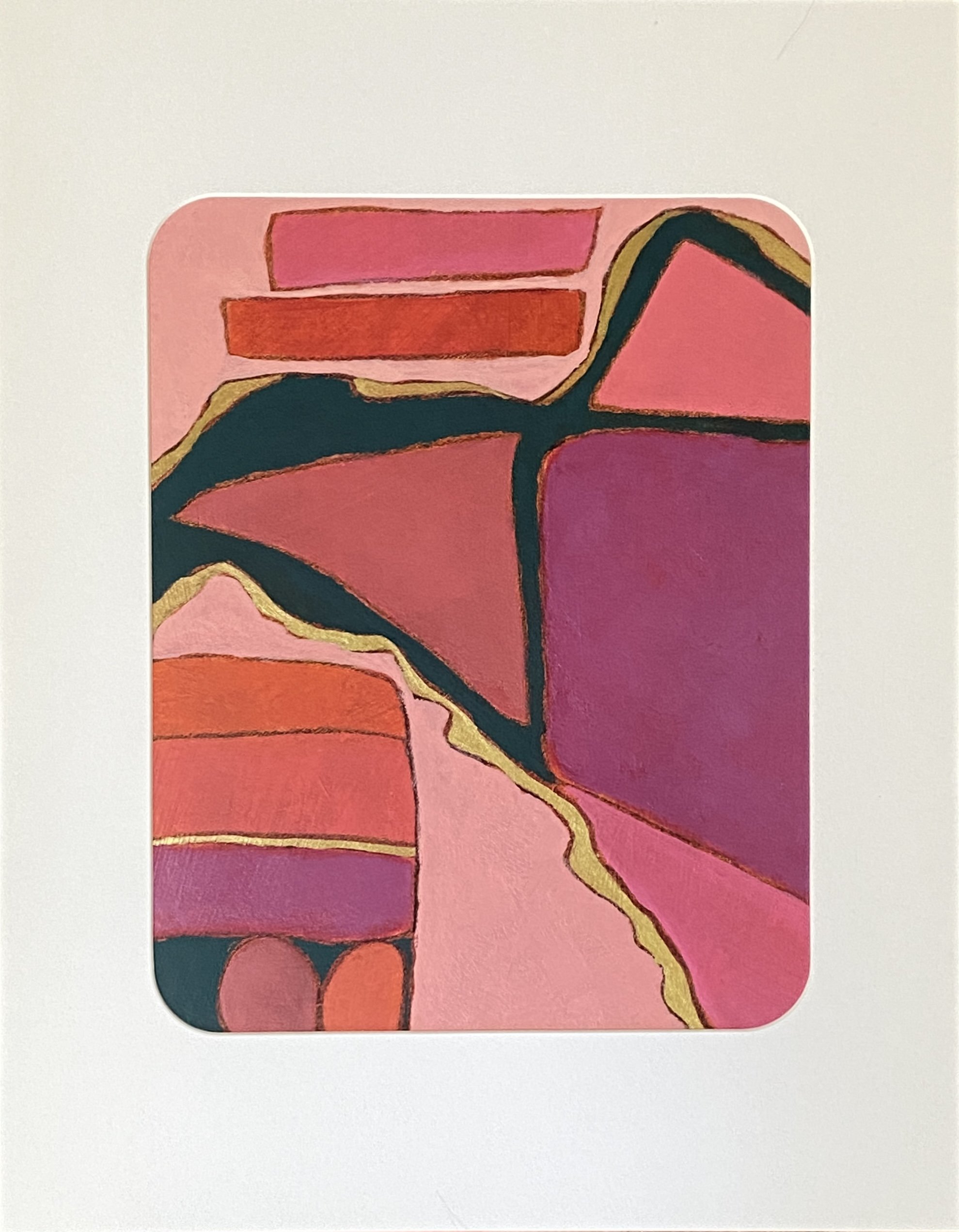 River of Gold - 11" x 14" - Acrylic and China Marker on paper board - white mat 2026