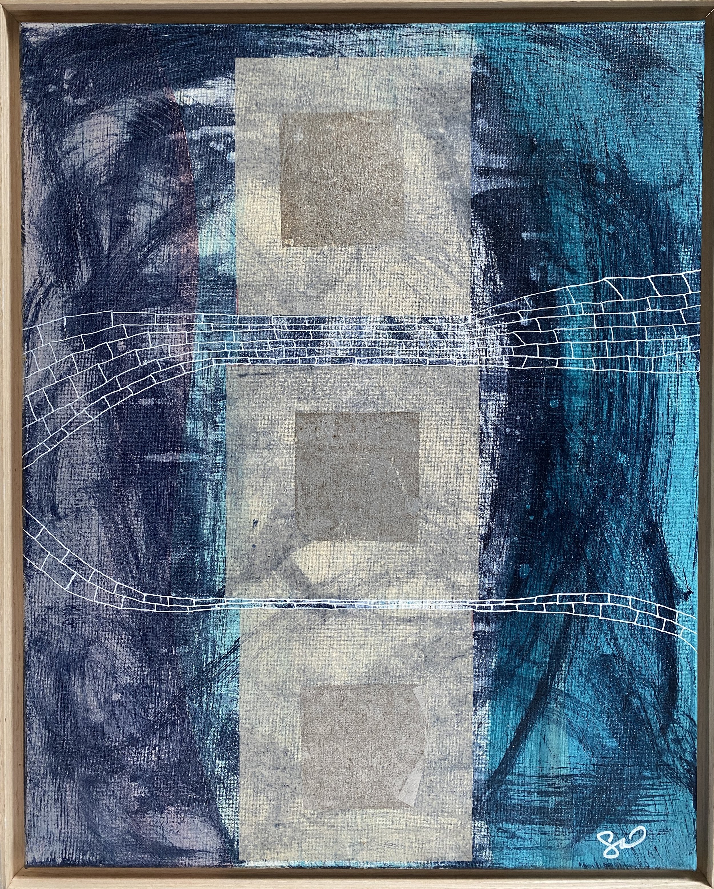 Navigation - 16" x 20" - Mixed Media on canvas framed 2026