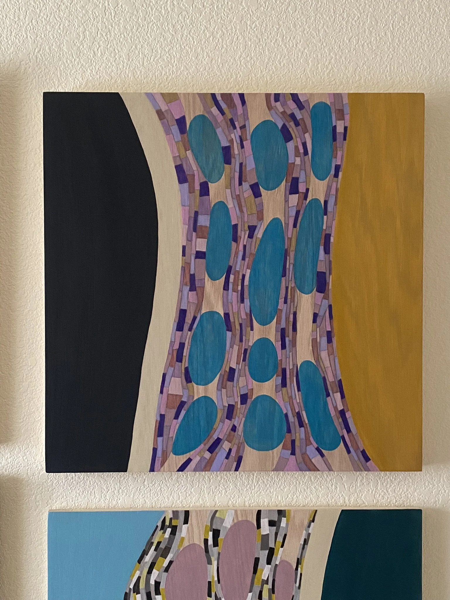 Wanderlust (Vertical)- 24" x 24" - Acrylic & oil pastel on wood (unframed) 2025