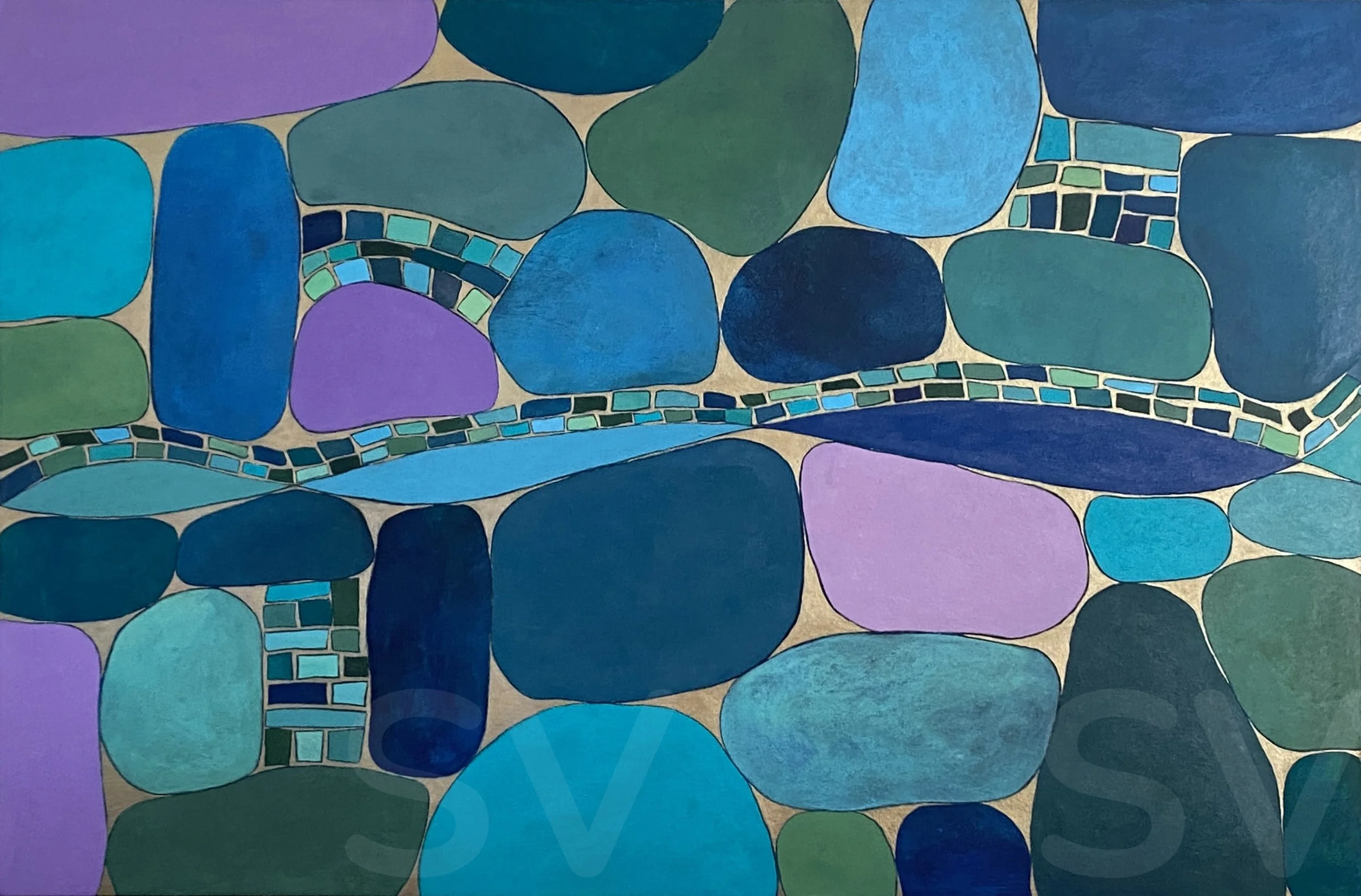 The Spectators - 36" x 24" - Acrylic & China marker on paper mat 2026