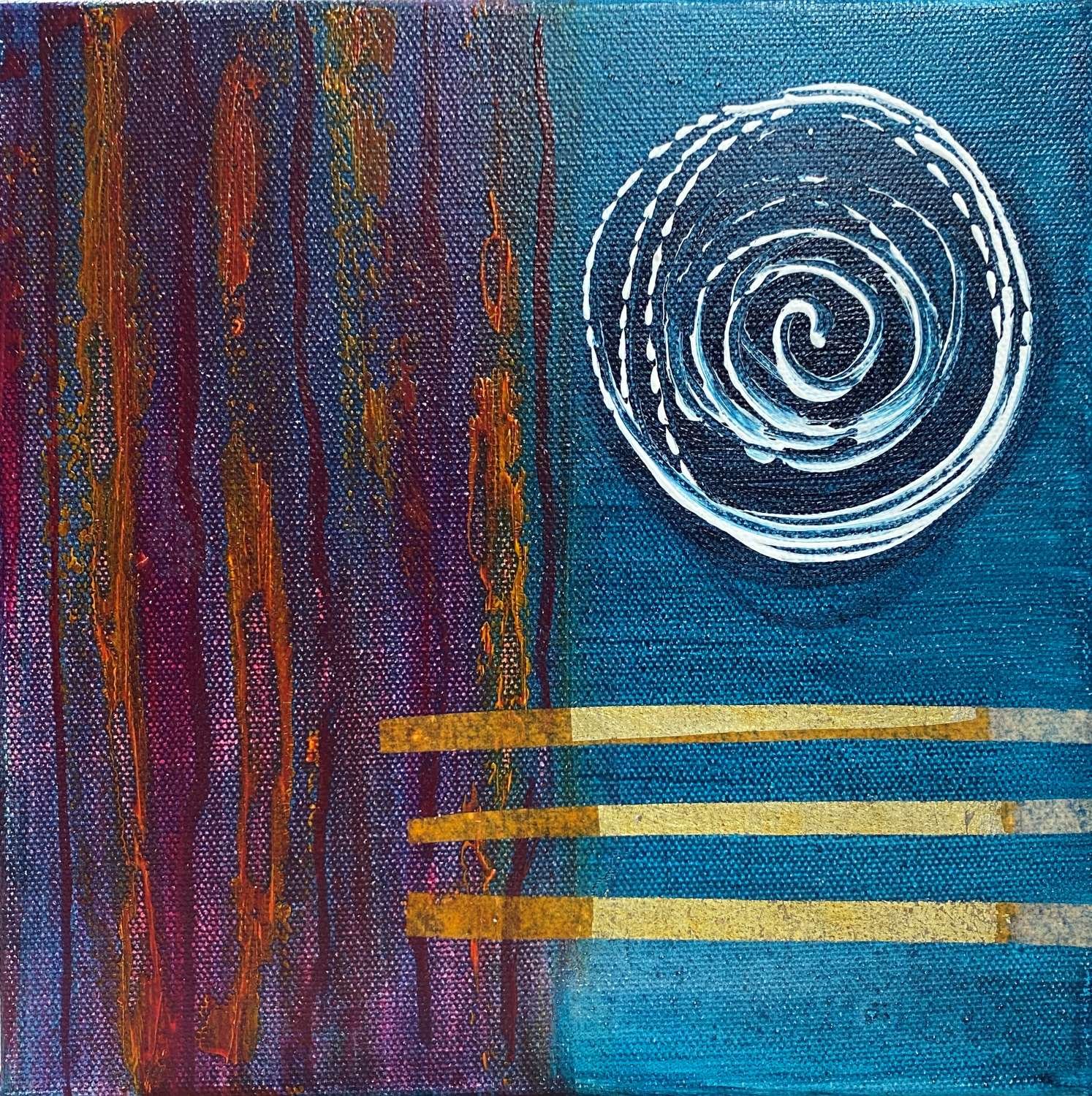 Blue Monday 2 - "8 x 8" - Mixed Media on canvas - (unframed gallery wrapped)- $128