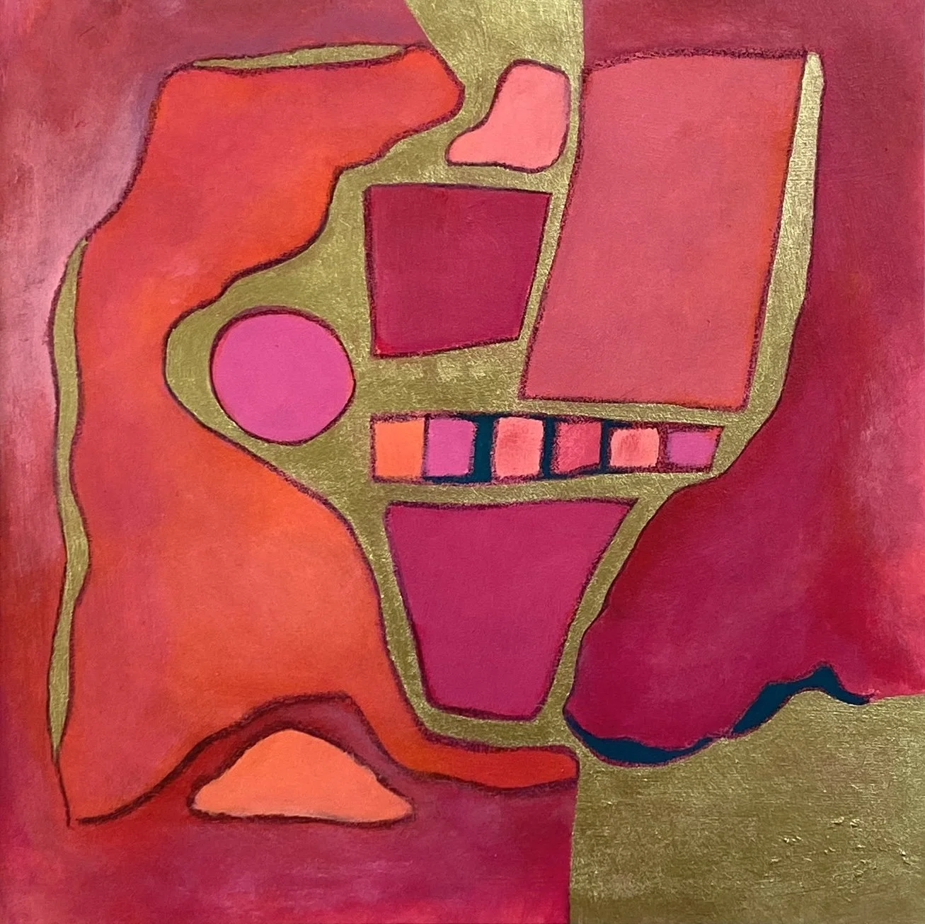 FH007 - 12" x 12" - Acrylic & China marker on paper mat- white mat 2026