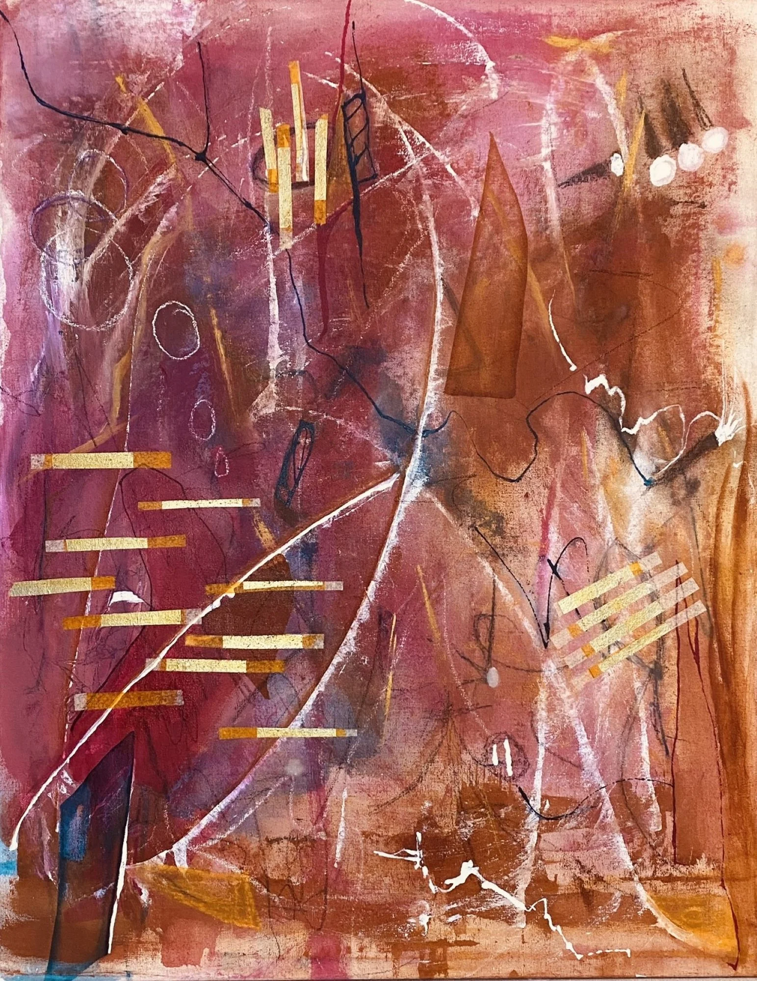 MuaGenta - 28" x 36" - Mixed Media (unframed) - $2016