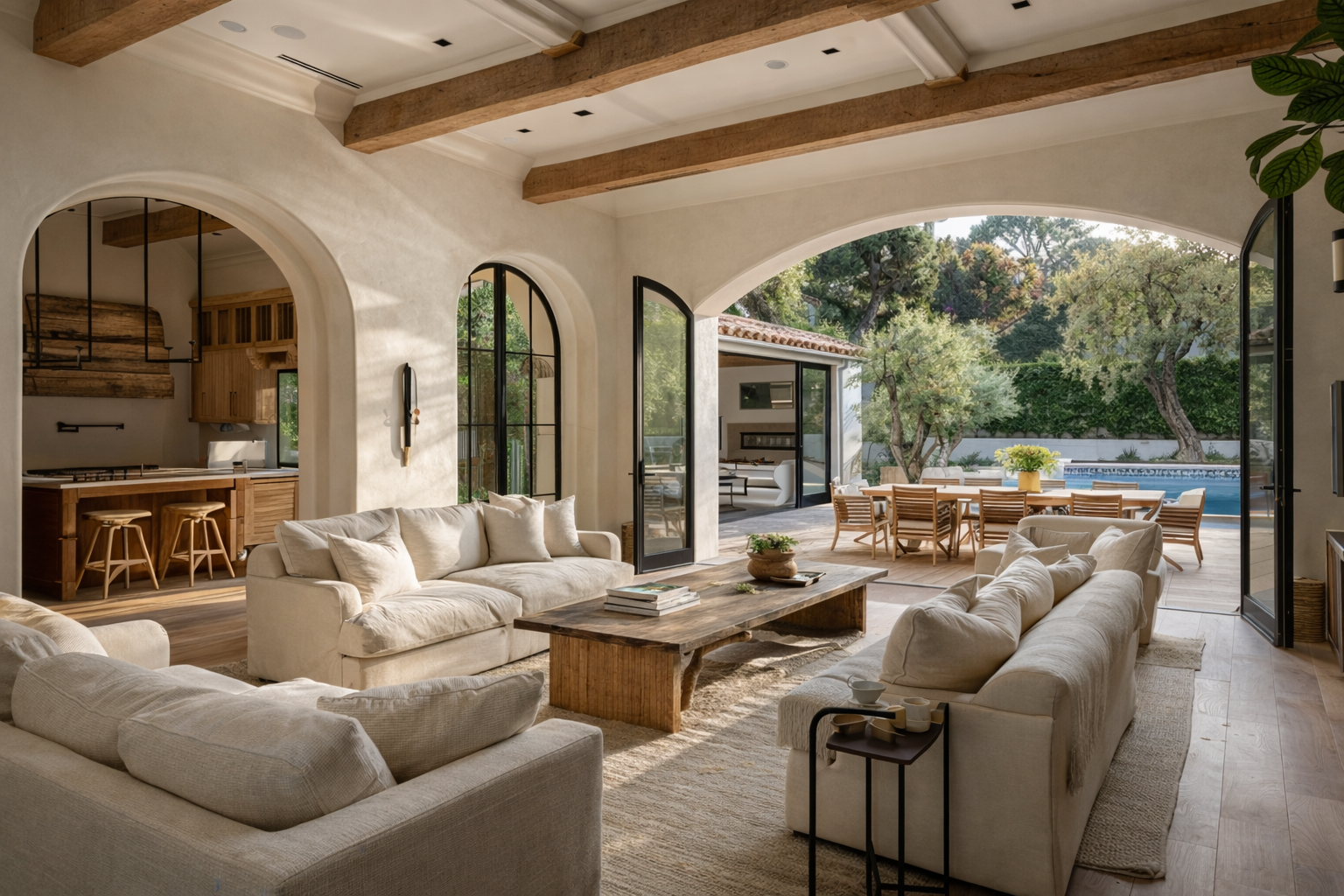 Whole-home remodel in the San Fernando Valley featuring open-plan living and indoor-outdoor integration