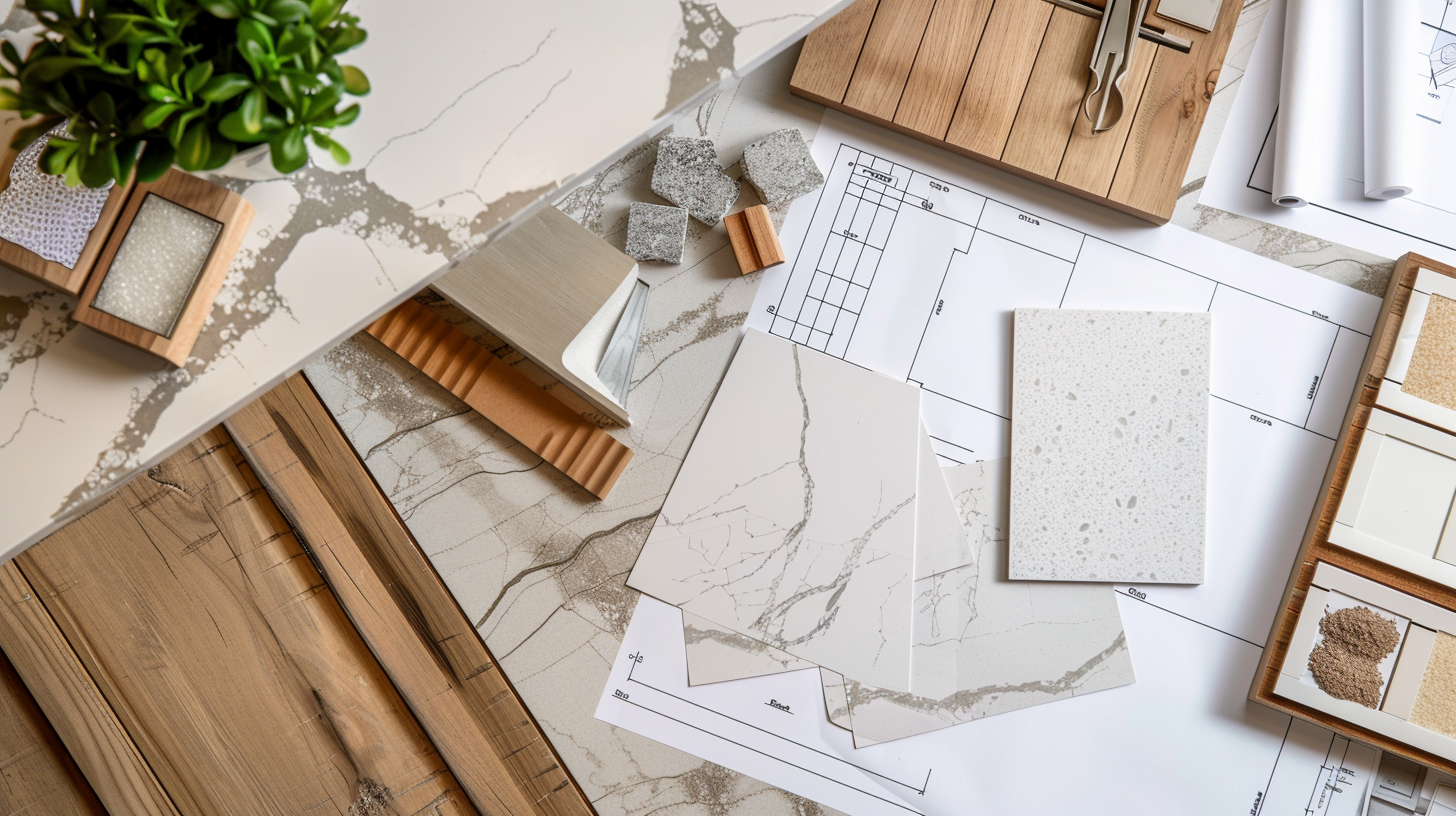 Kitchen remodel plans and material selections prepared for Los Angeles permits